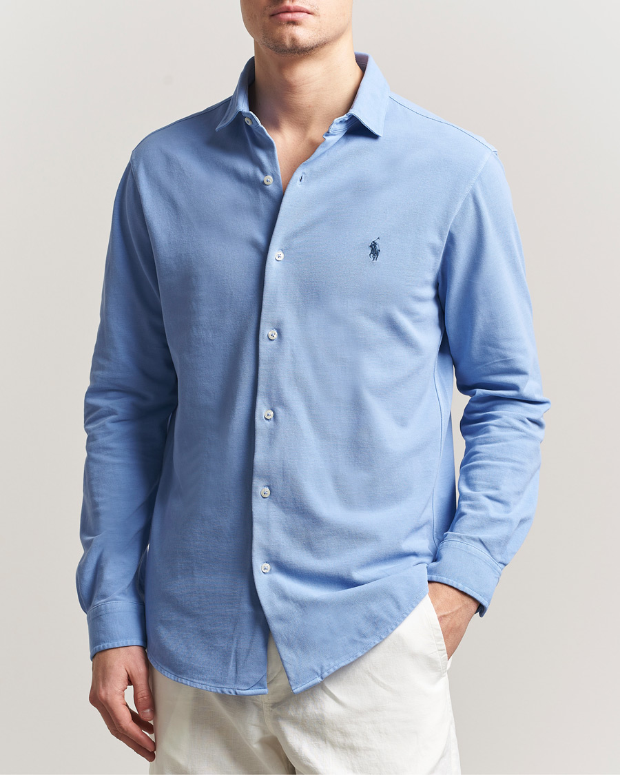 Heren | Overhemden | Polo Ralph Lauren | Featherweight Knitted Shirt Canvas Blue