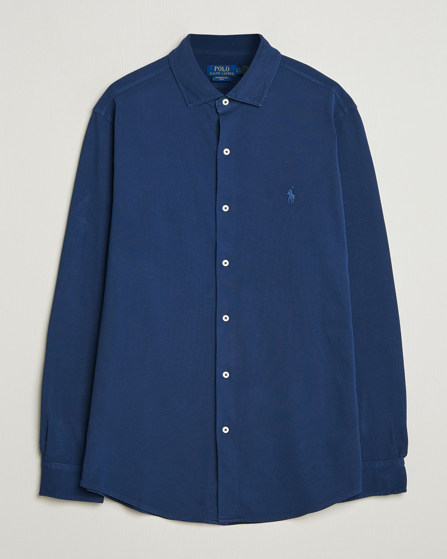 Heren | Overhemden | Polo Ralph Lauren | Featherweight Knitted Shirt Dark Cobalt