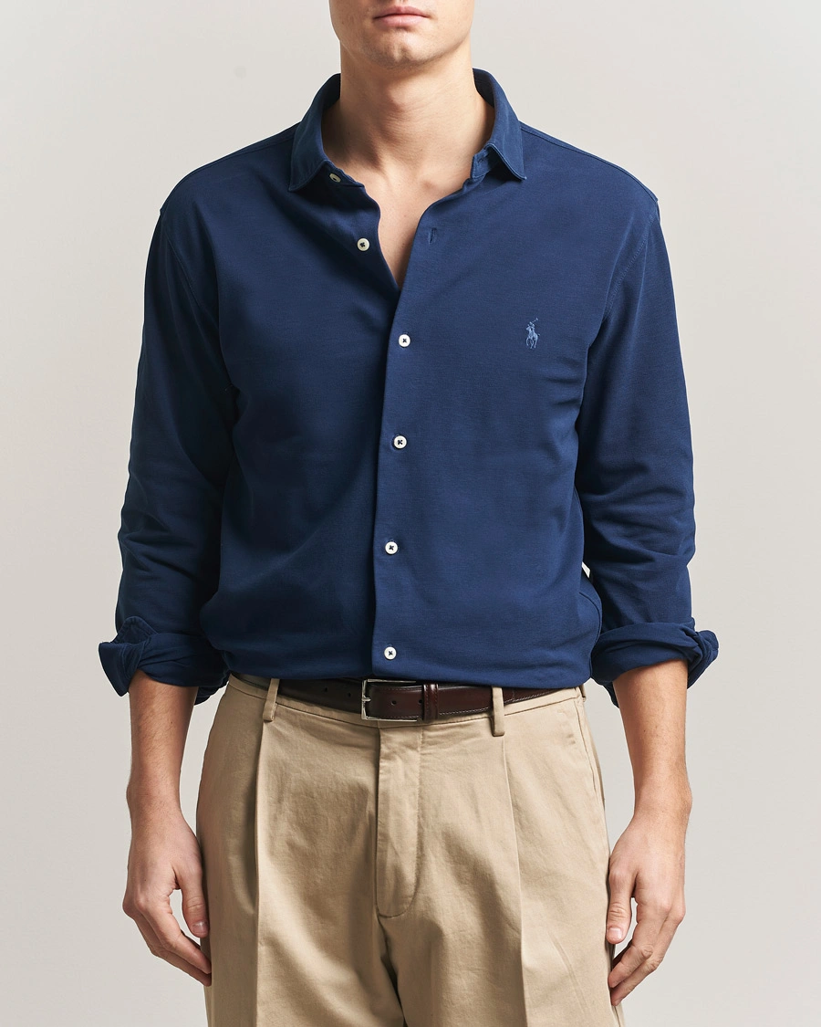 Heren | Overhemden | Polo Ralph Lauren | Featherweight Knitted Shirt Dark Cobalt