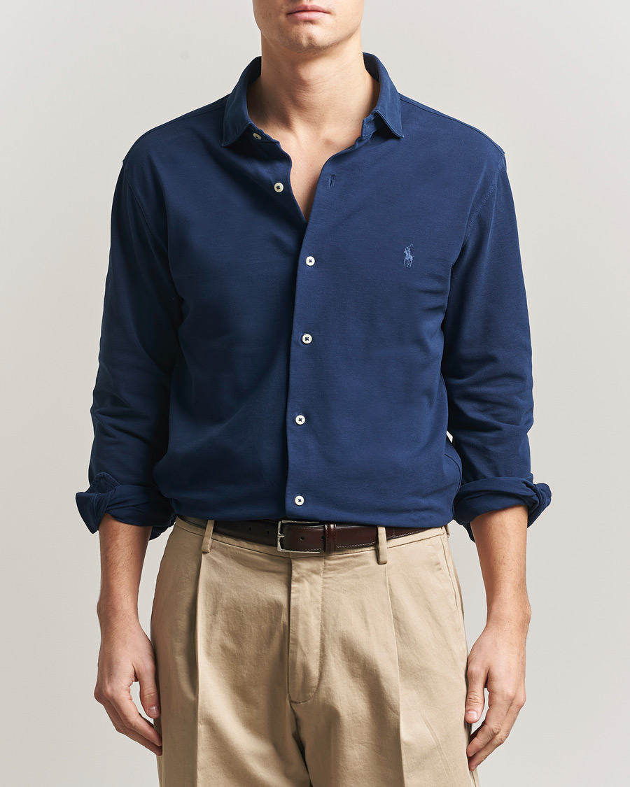 Heren | Overhemden | Polo Ralph Lauren | Featherweight Knitted Shirt Dark Cobalt