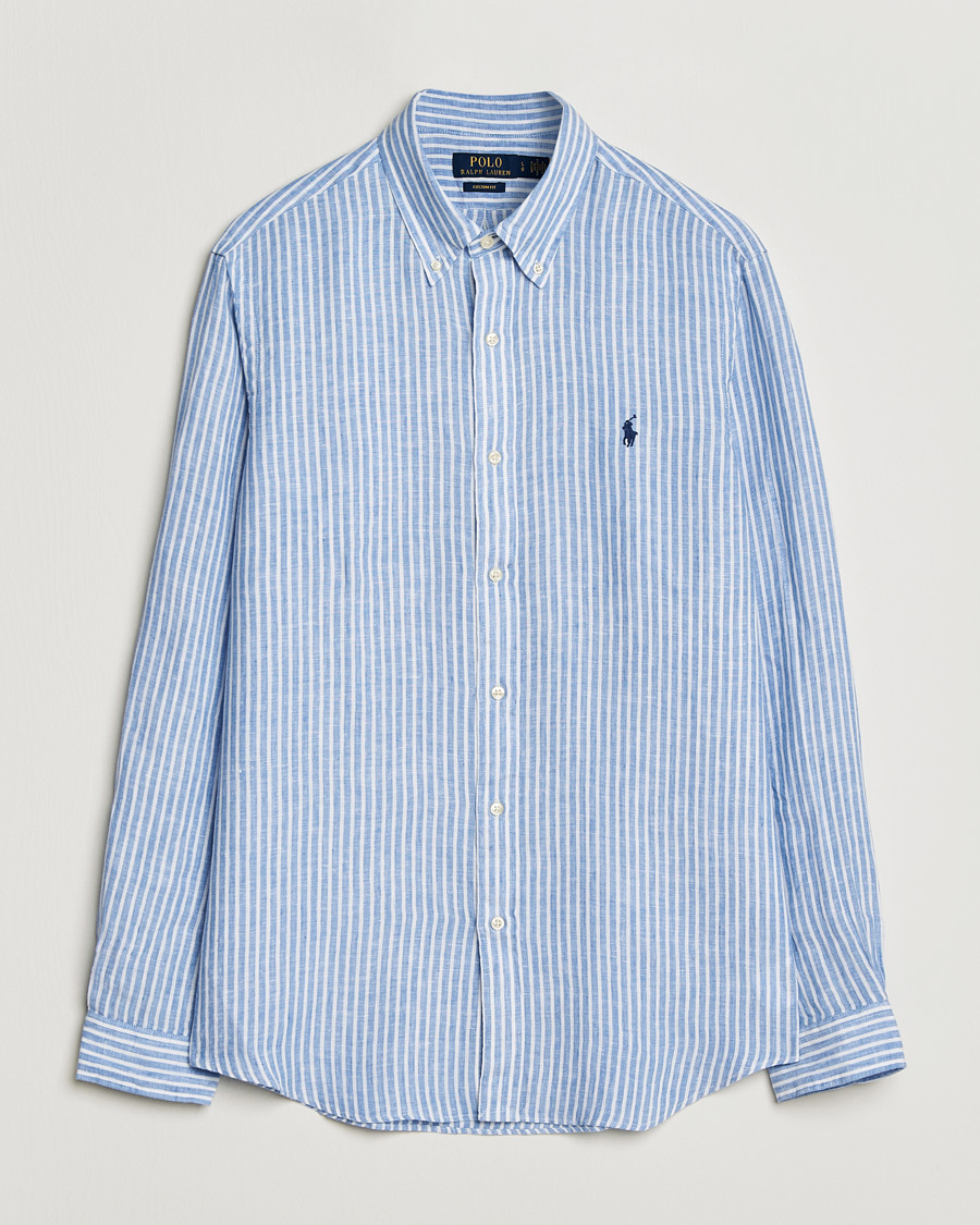 Heren | Overhemden | Polo Ralph Lauren | Custom Fit Linen Shirt Blue/White