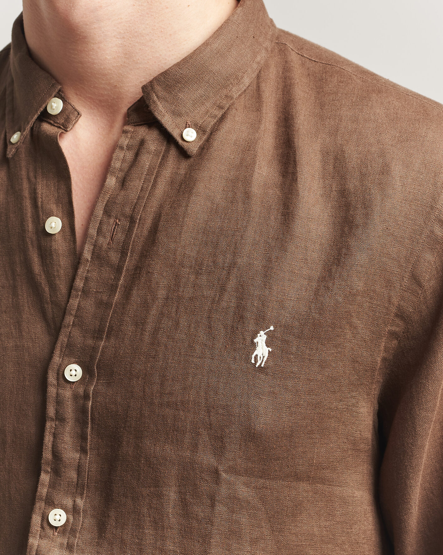 Heren | Overhemden | Polo Ralph Lauren | Slim Fit Linen Shirt Chestnut