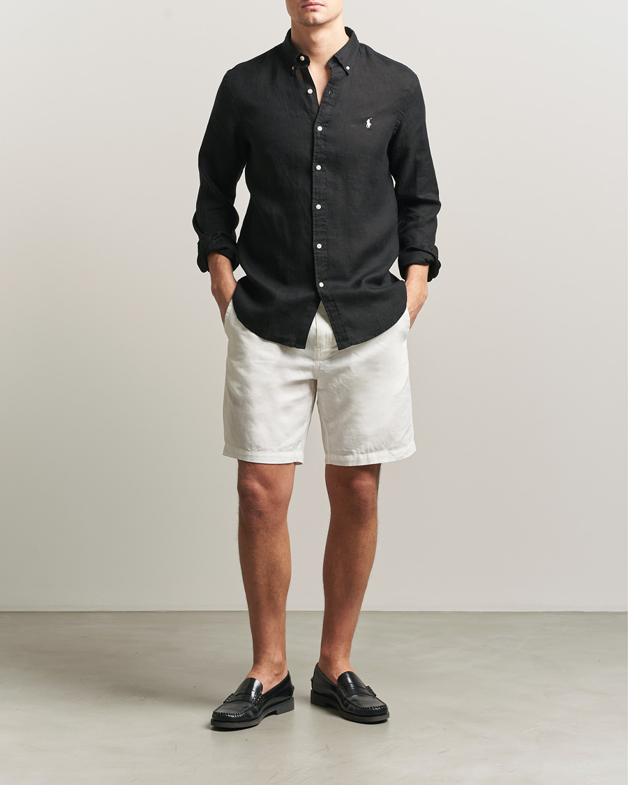 Heren | Overhemden | Polo Ralph Lauren | Slim Fit Linen Shirt Polo Black