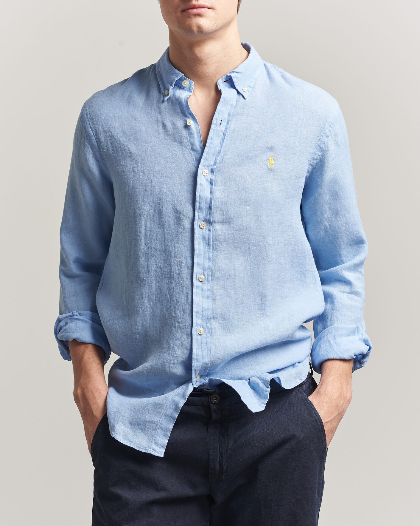 Heren | Overhemden | Polo Ralph Lauren | Slim Fit Linen Shirt Austin Blue