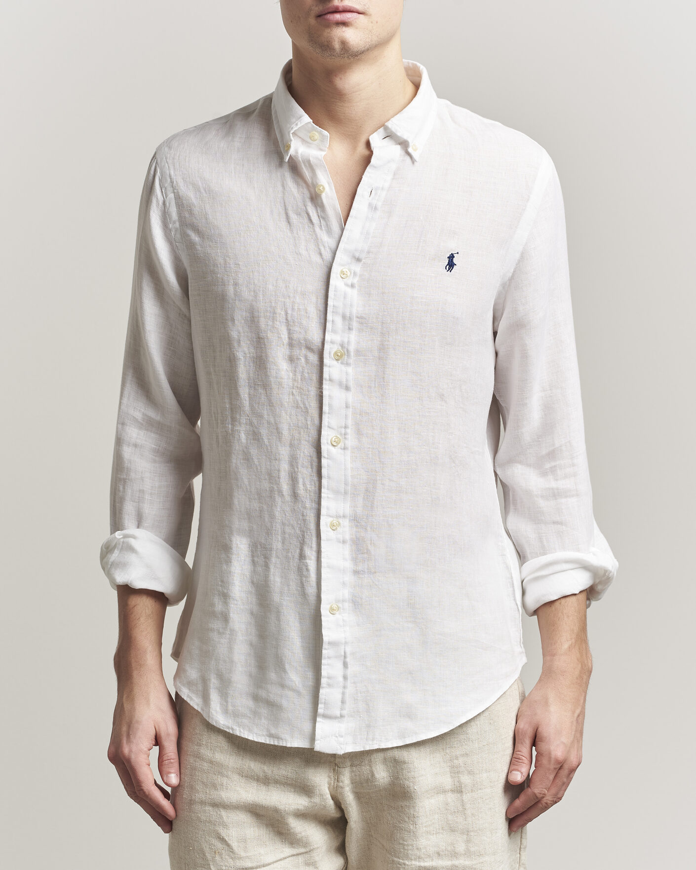 Heren | Overhemden | Polo Ralph Lauren | Slim Fit Linen Shirt White