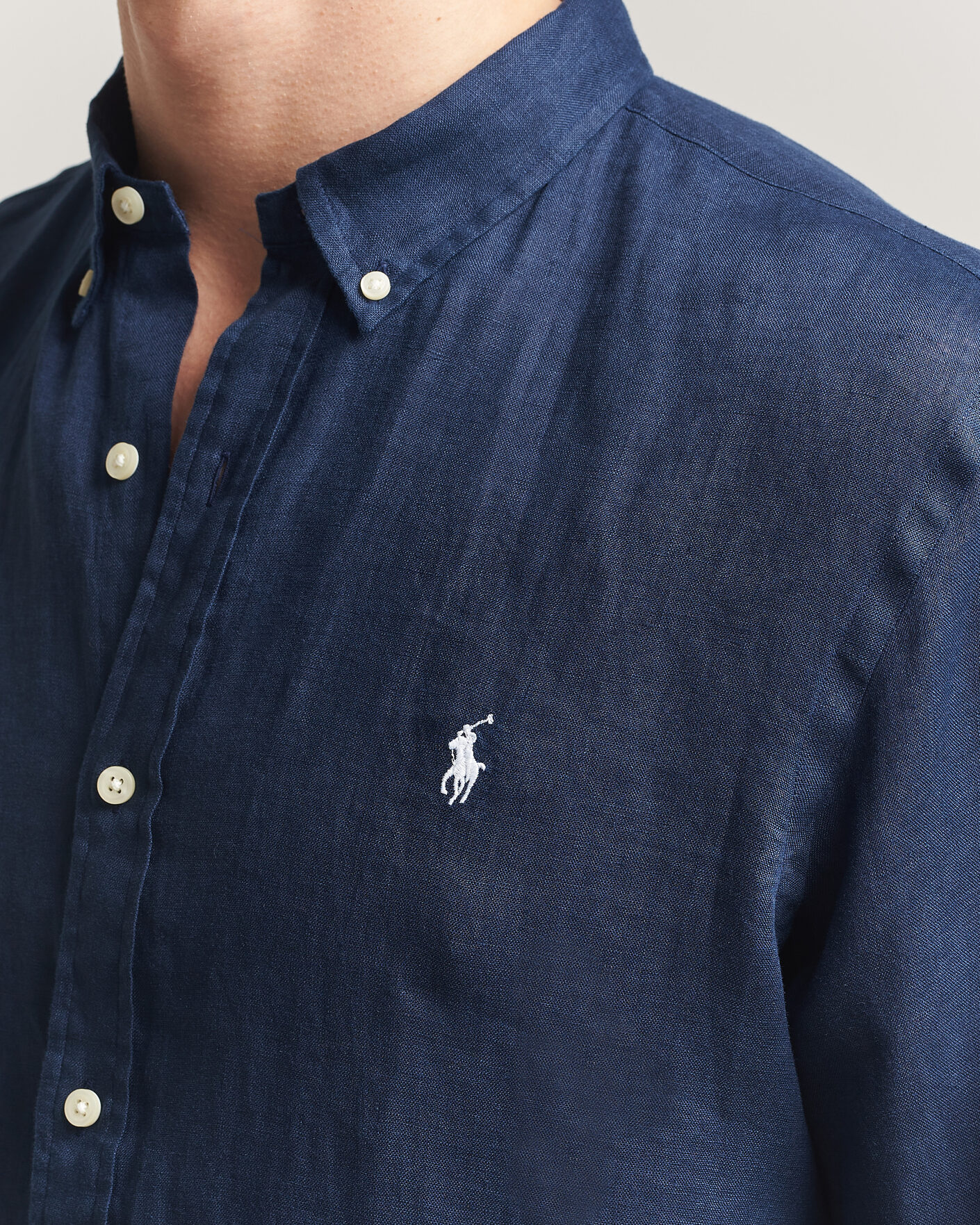 Heren | Overhemden | Polo Ralph Lauren | Slim Fit Linen Shirt Newport Navy