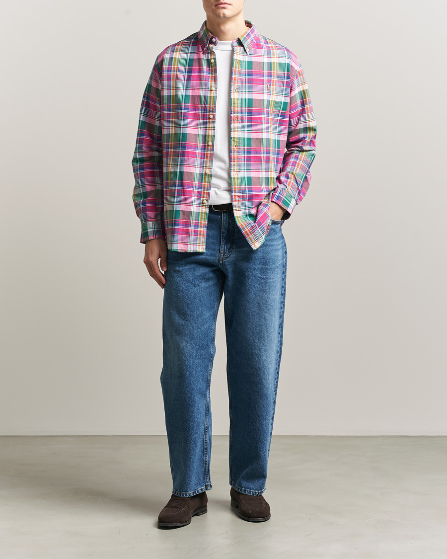 Heren | Overhemden | Polo Ralph Lauren | Custom Fit Checked Oxford Shirt Pink/Blue Multi