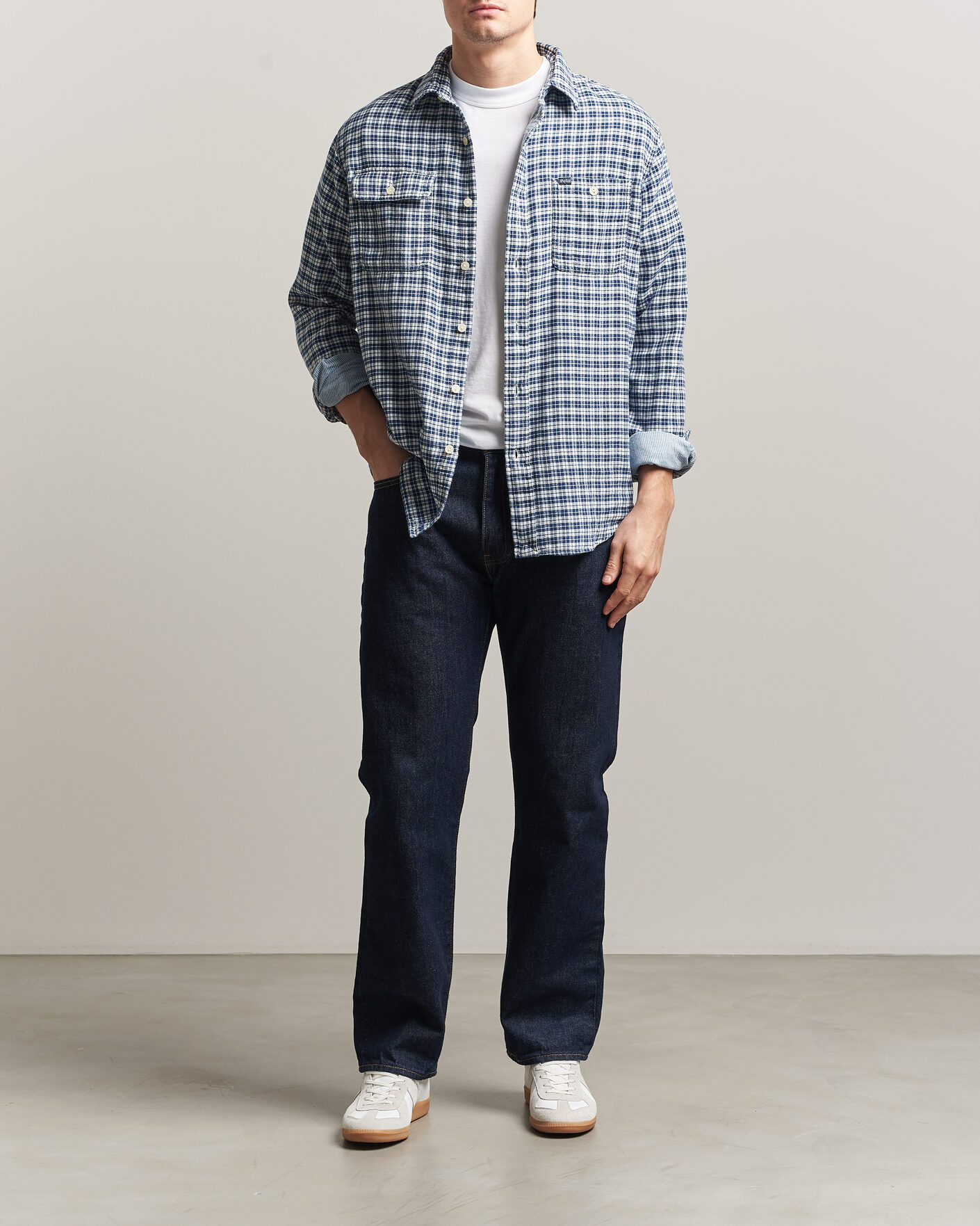 Heren | Overhemden | Polo Ralph Lauren | Double Faced Oxford Shirt Dark Indigo Cream