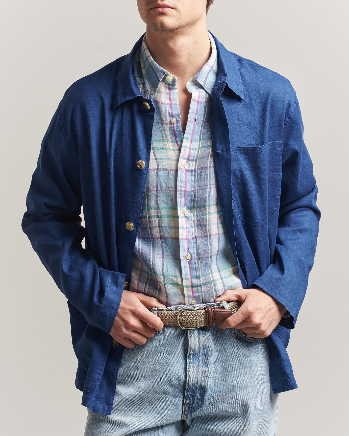 Heren | Overhemden | Polo Ralph Lauren | Stretch Linen Overshirt Annapolis Blue