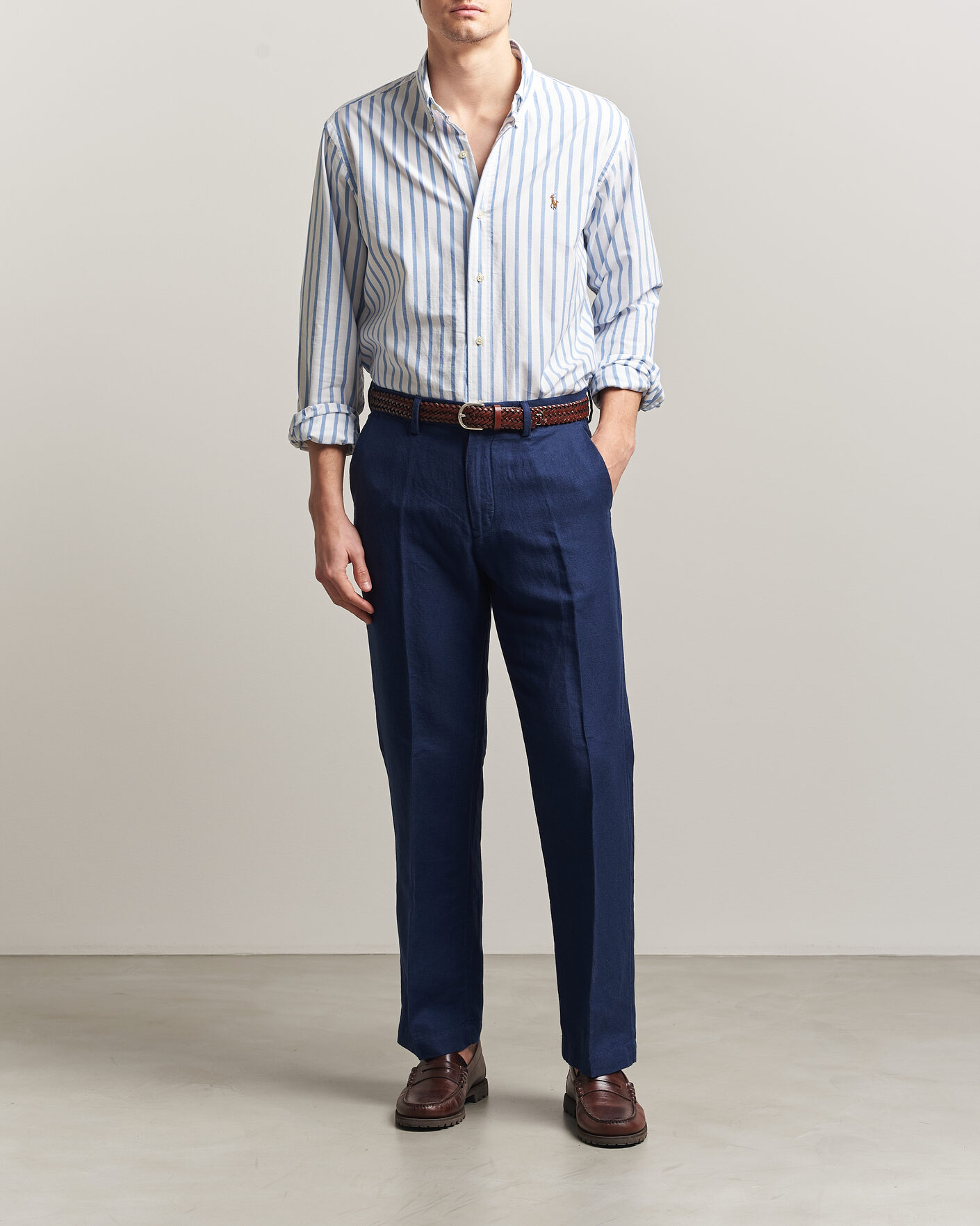 Heren | Broeken | Polo Ralph Lauren | Cotton Linen Pants Newport Navy