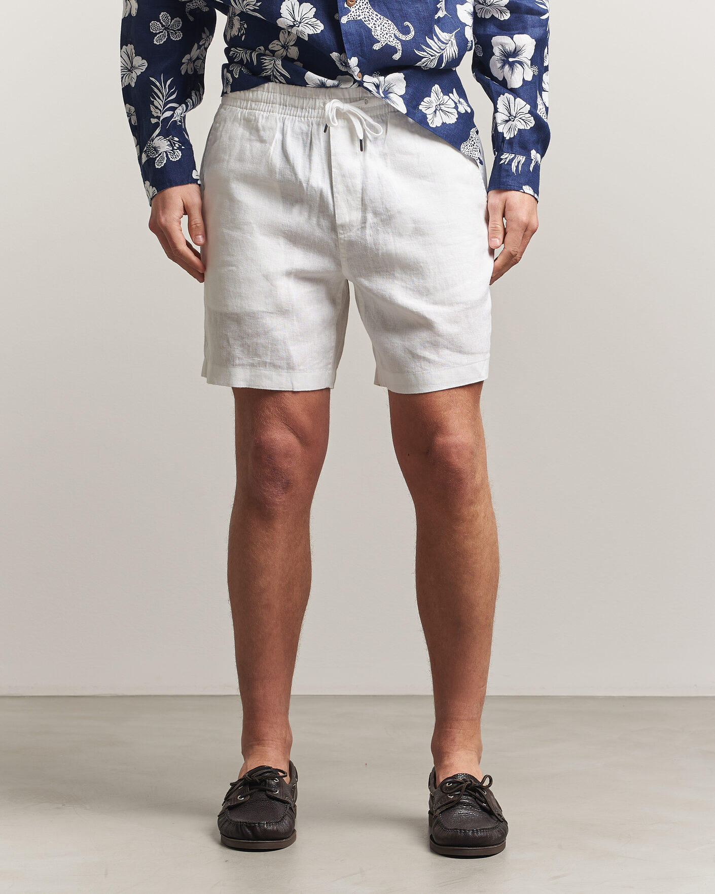 Heren | Korte broek | Polo Ralph Lauren | Dyed Linen Shorts White