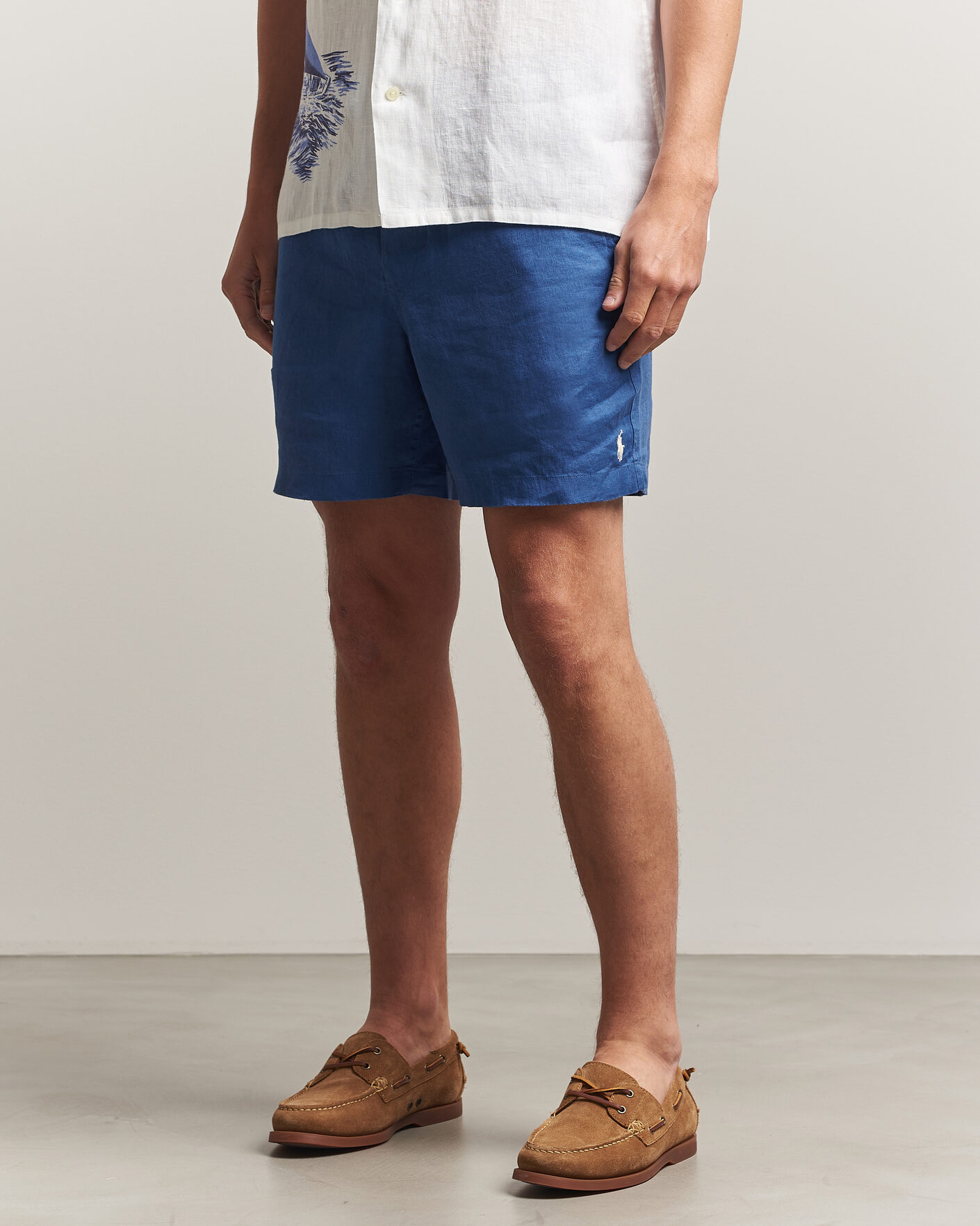 Heren | Korte broek | Polo Ralph Lauren | Dyed Linen Shorts Dusty Azure