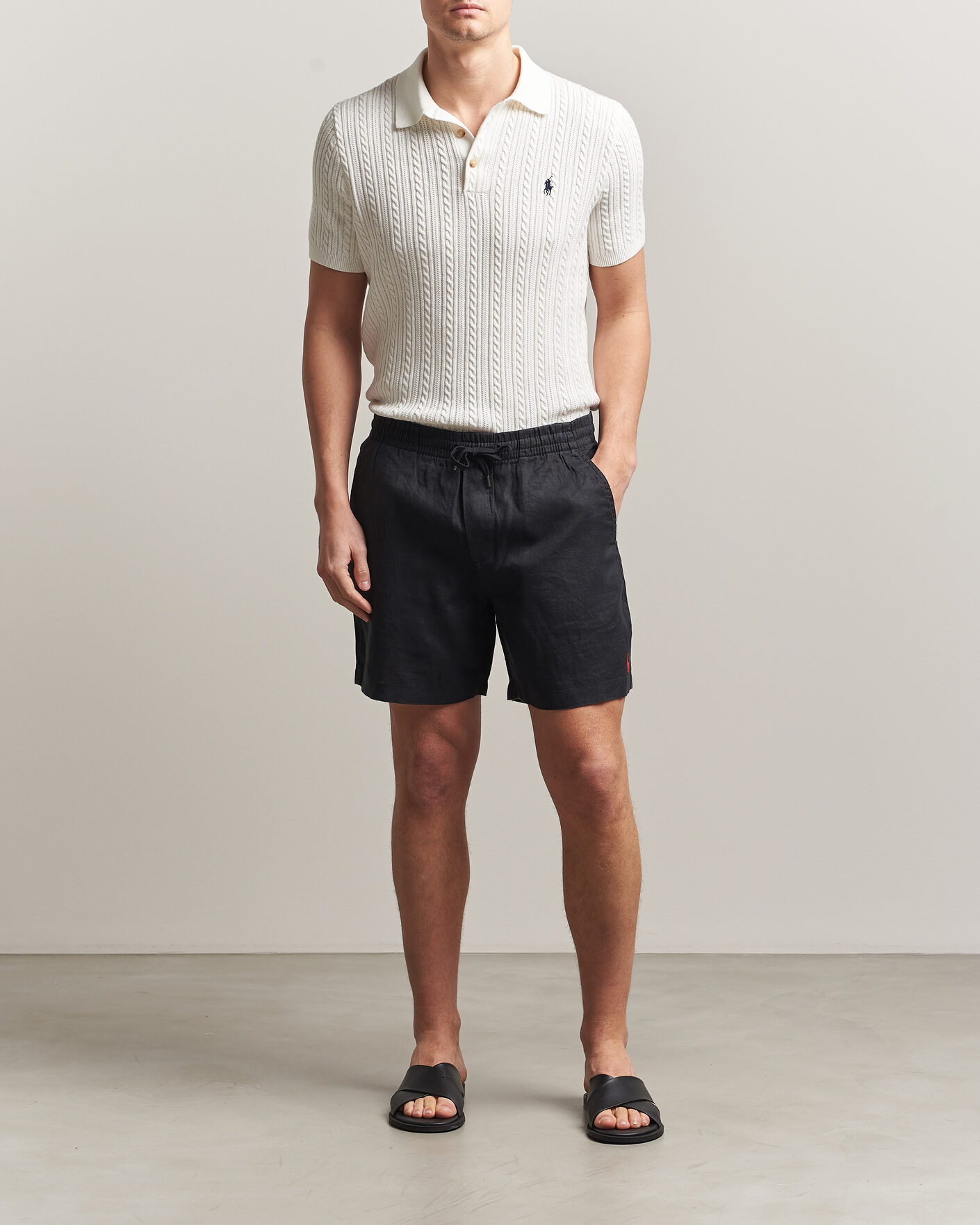 Heren | Korte broek | Polo Ralph Lauren | Dyed Linen Shorts Polo Black