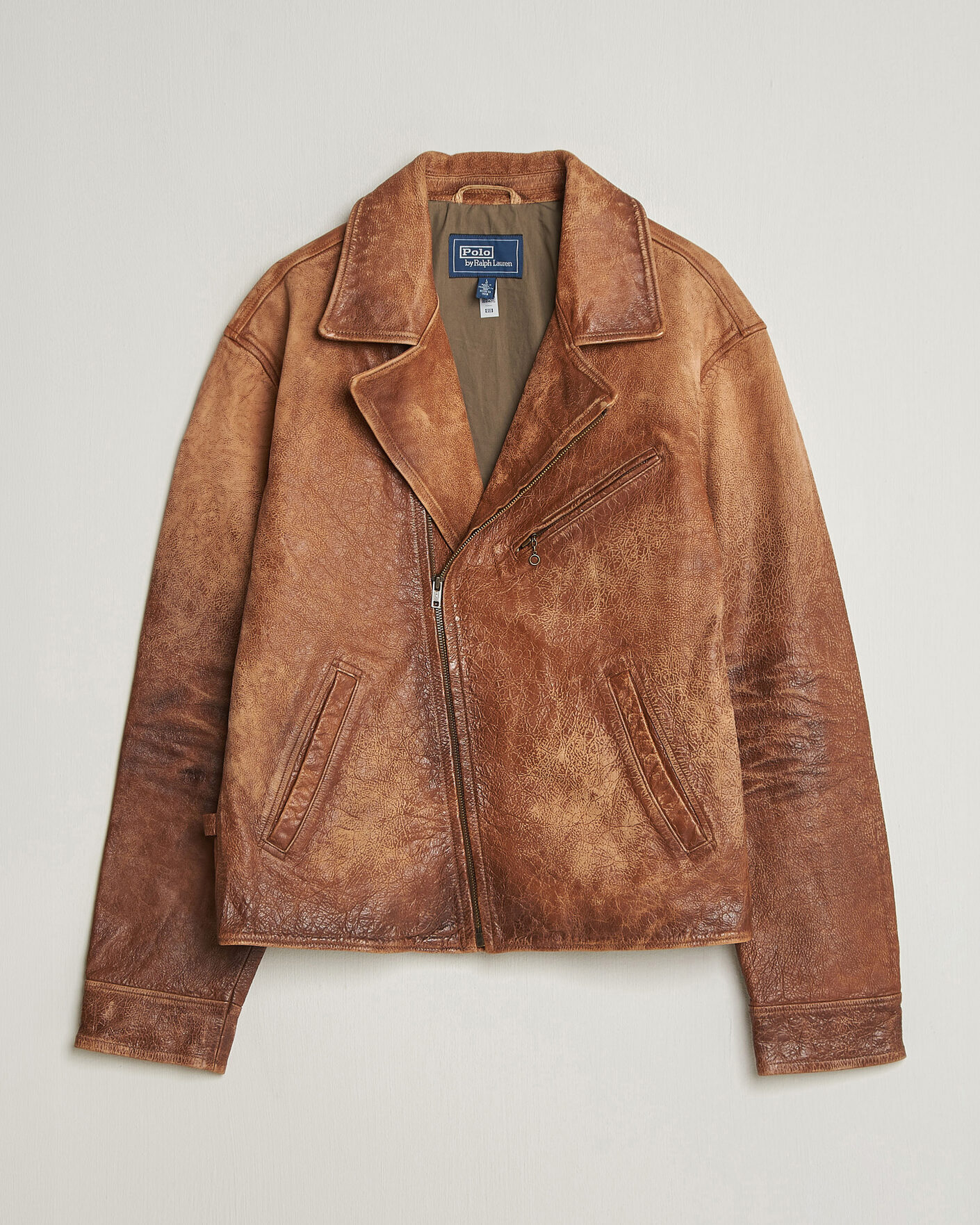 Heren | Jassen | Polo Ralph Lauren | Cow Leather Moto Jacket Brown