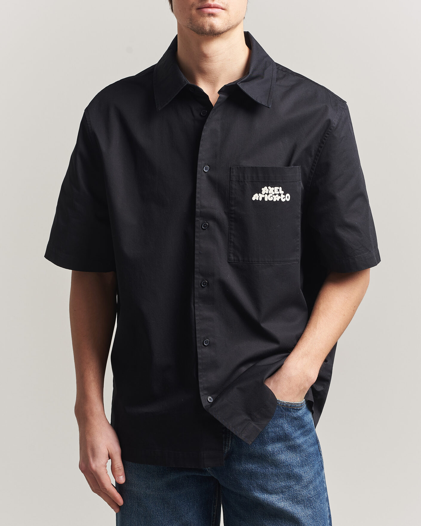 Heren | Overhemden | Axel Arigato | Drew Short Sleeve Shirt Black