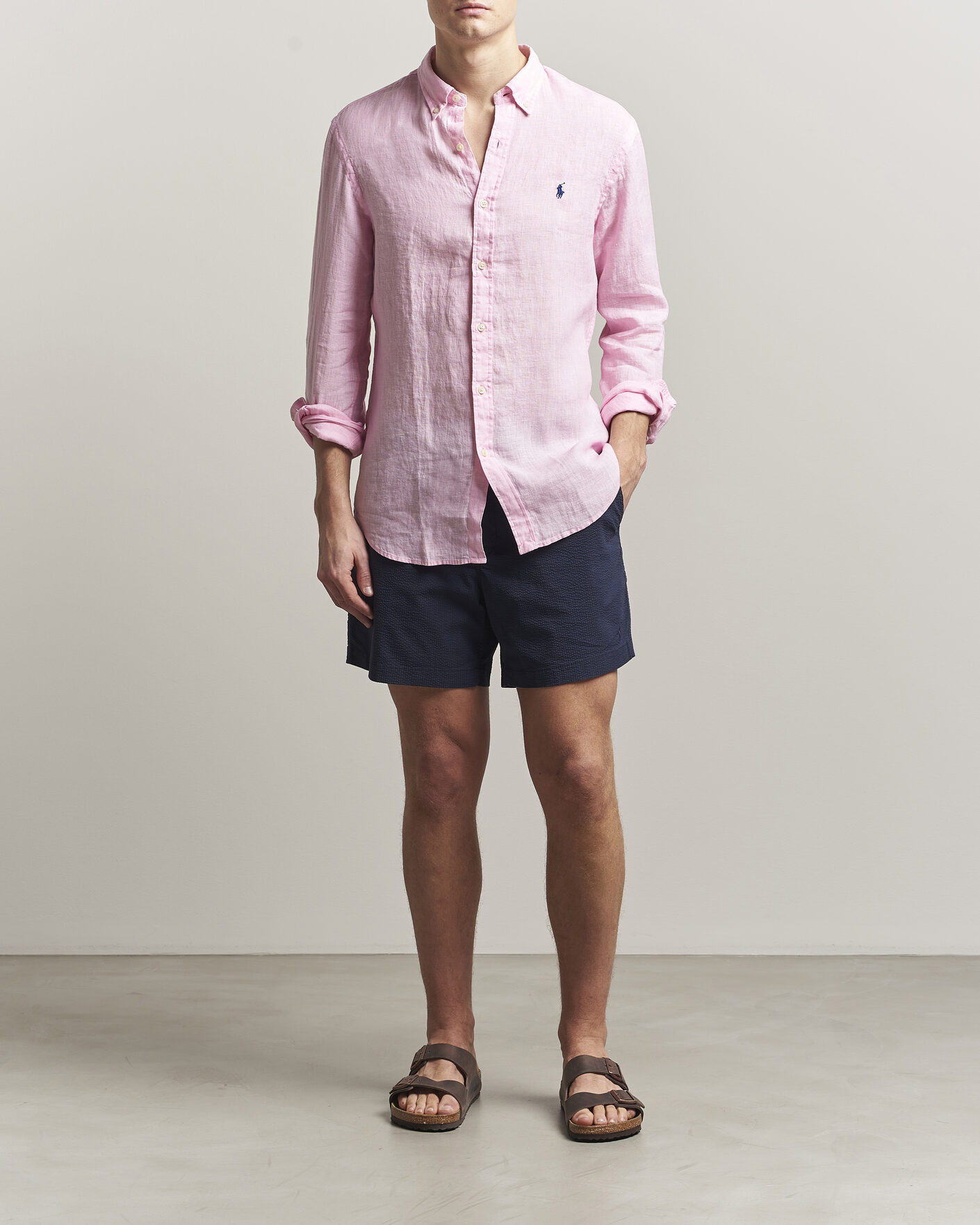 Heren | Overhemden | Polo Ralph Lauren | Slim Fit Linen Shirt Carmel Pink