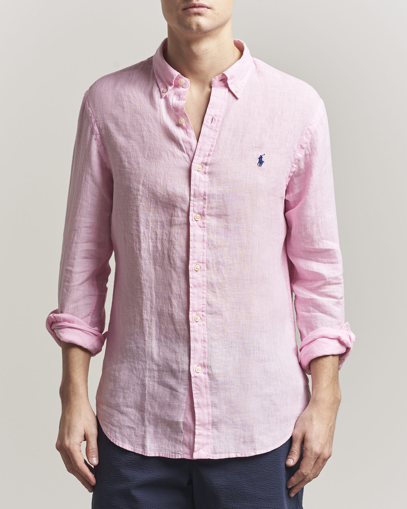 Heren | Overhemden | Polo Ralph Lauren | Slim Fit Linen Shirt Carmel Pink