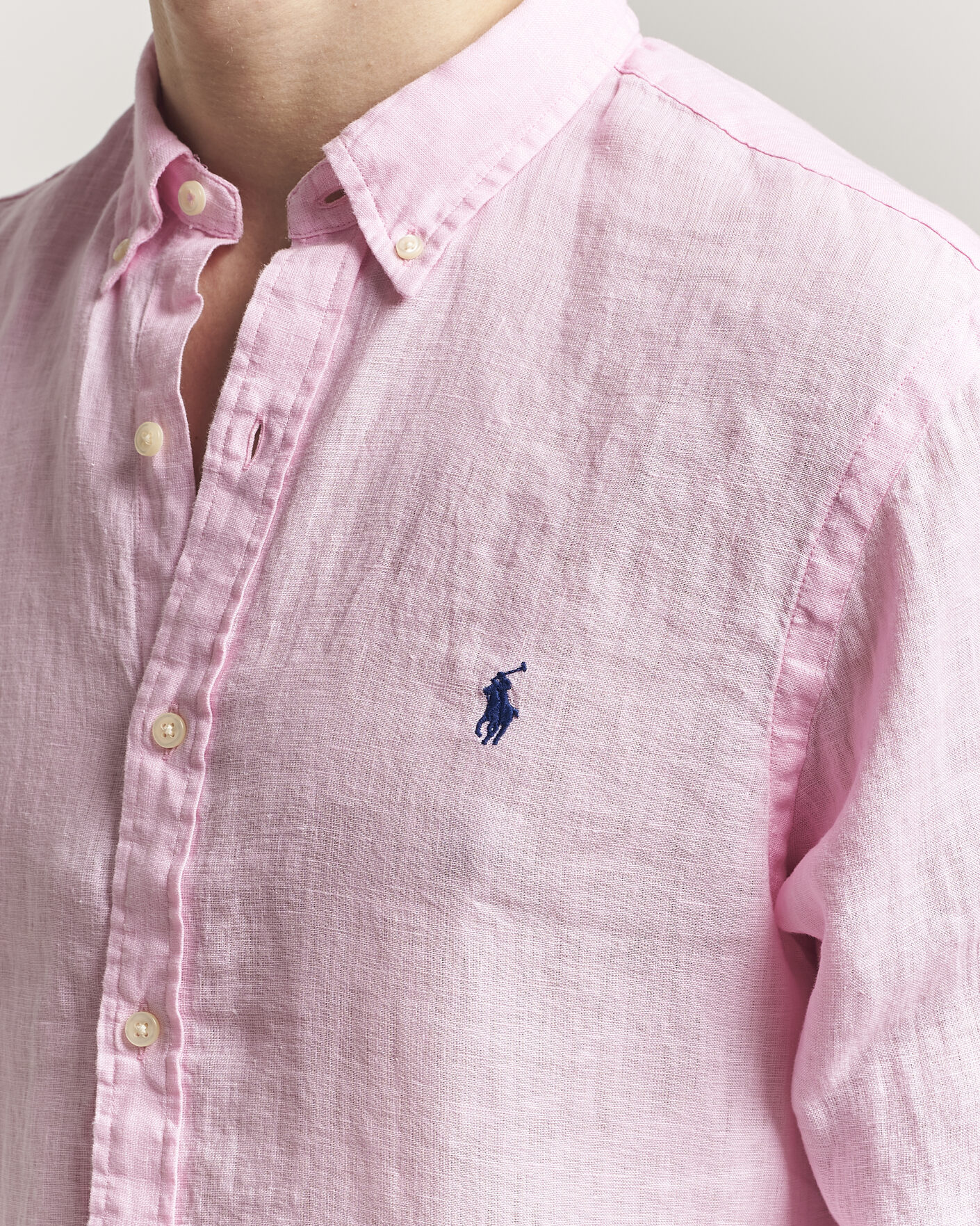 Heren | Overhemden | Polo Ralph Lauren | Slim Fit Linen Shirt Carmel Pink