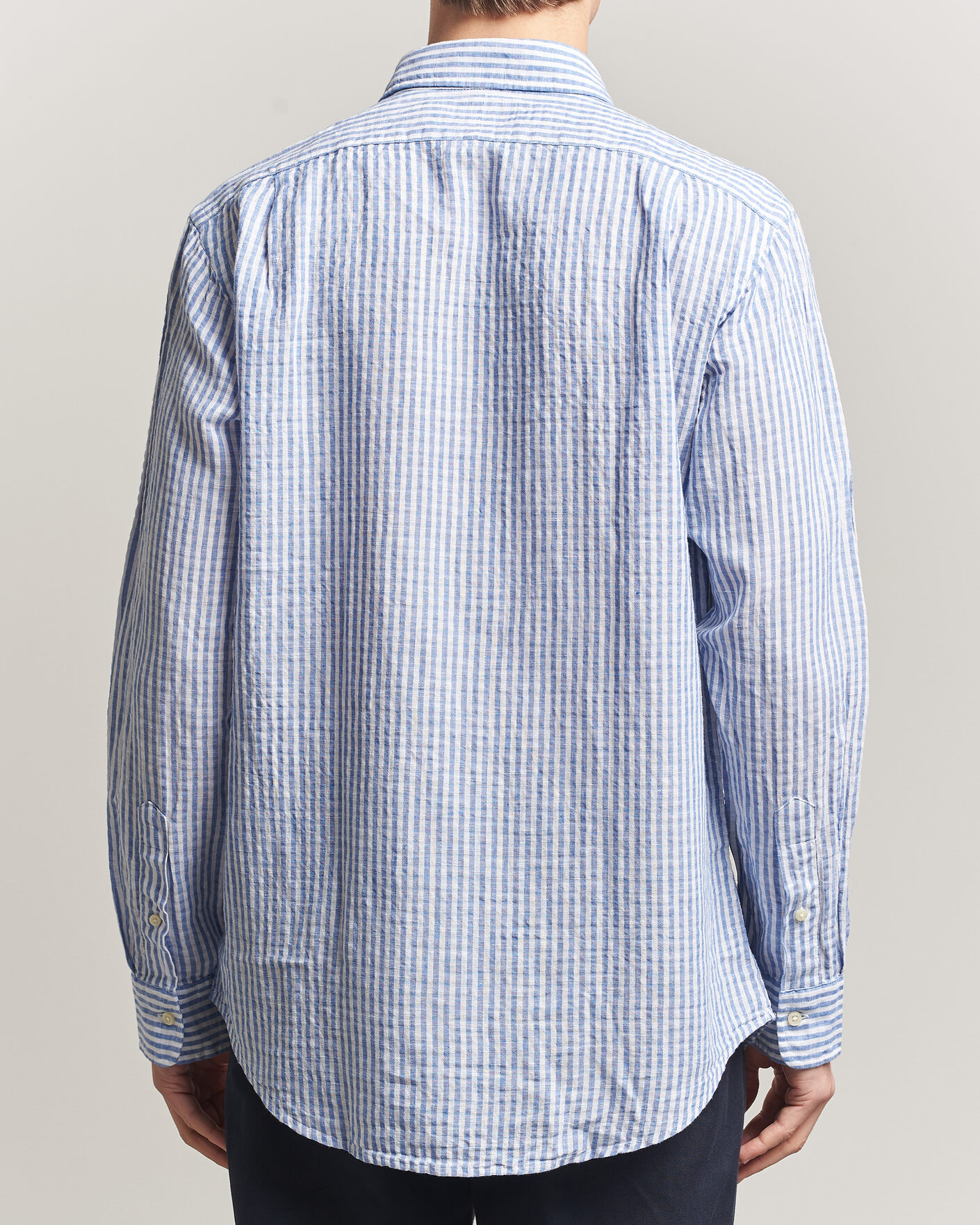 Heren | Overhemden | Polo Ralph Lauren | Cotton/Linen Seersucker Shirt Blue/White