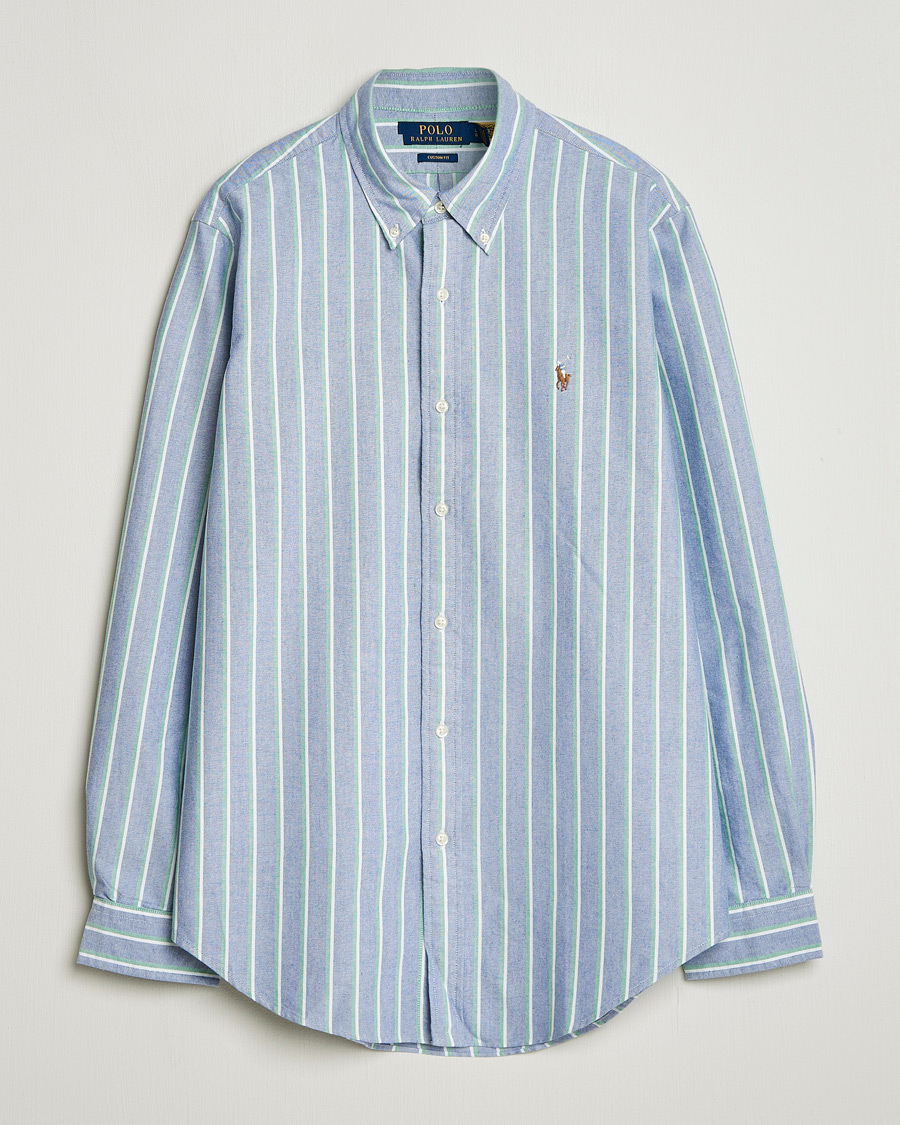 Heren | Overhemden | Polo Ralph Lauren | Custom Fit Striped Oxford Shirt Navy/Green/Multi