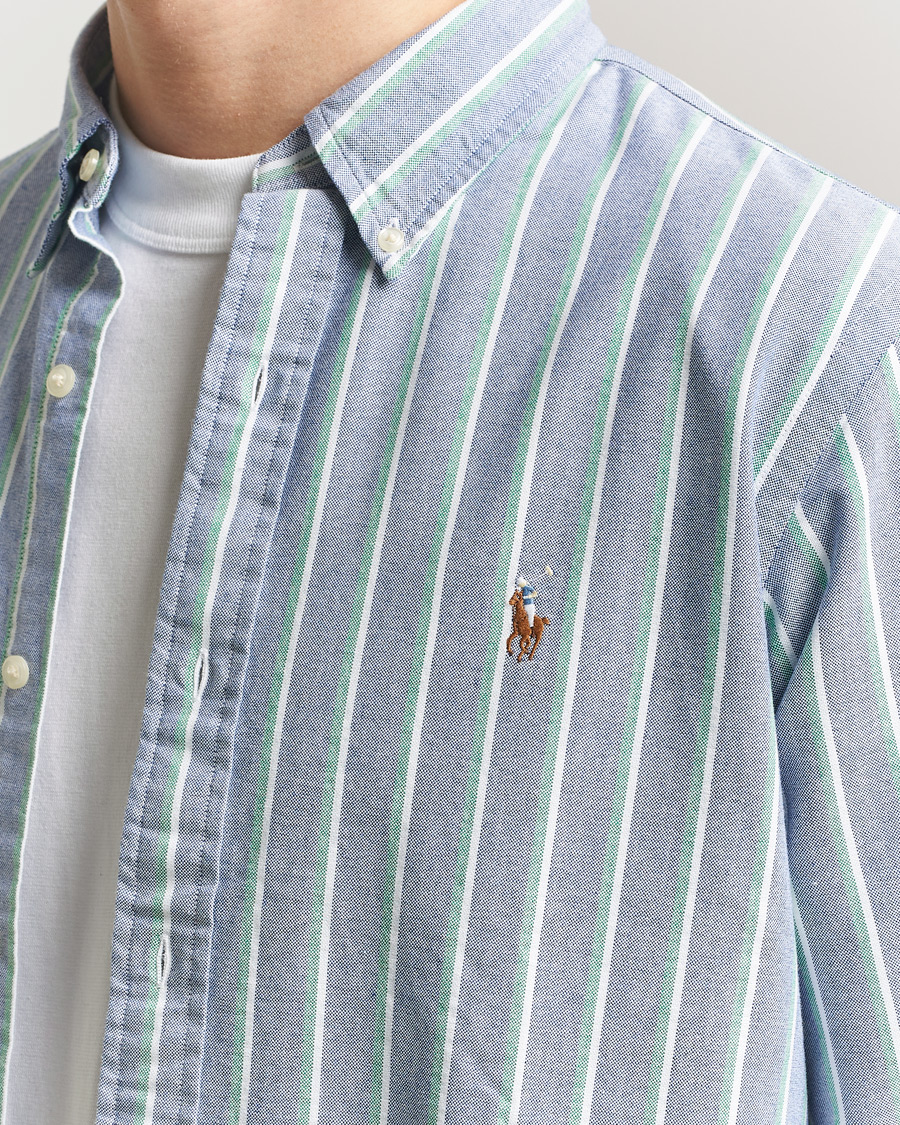 Heren | Overhemden | Polo Ralph Lauren | Custom Fit Striped Oxford Shirt Navy/Green/Multi
