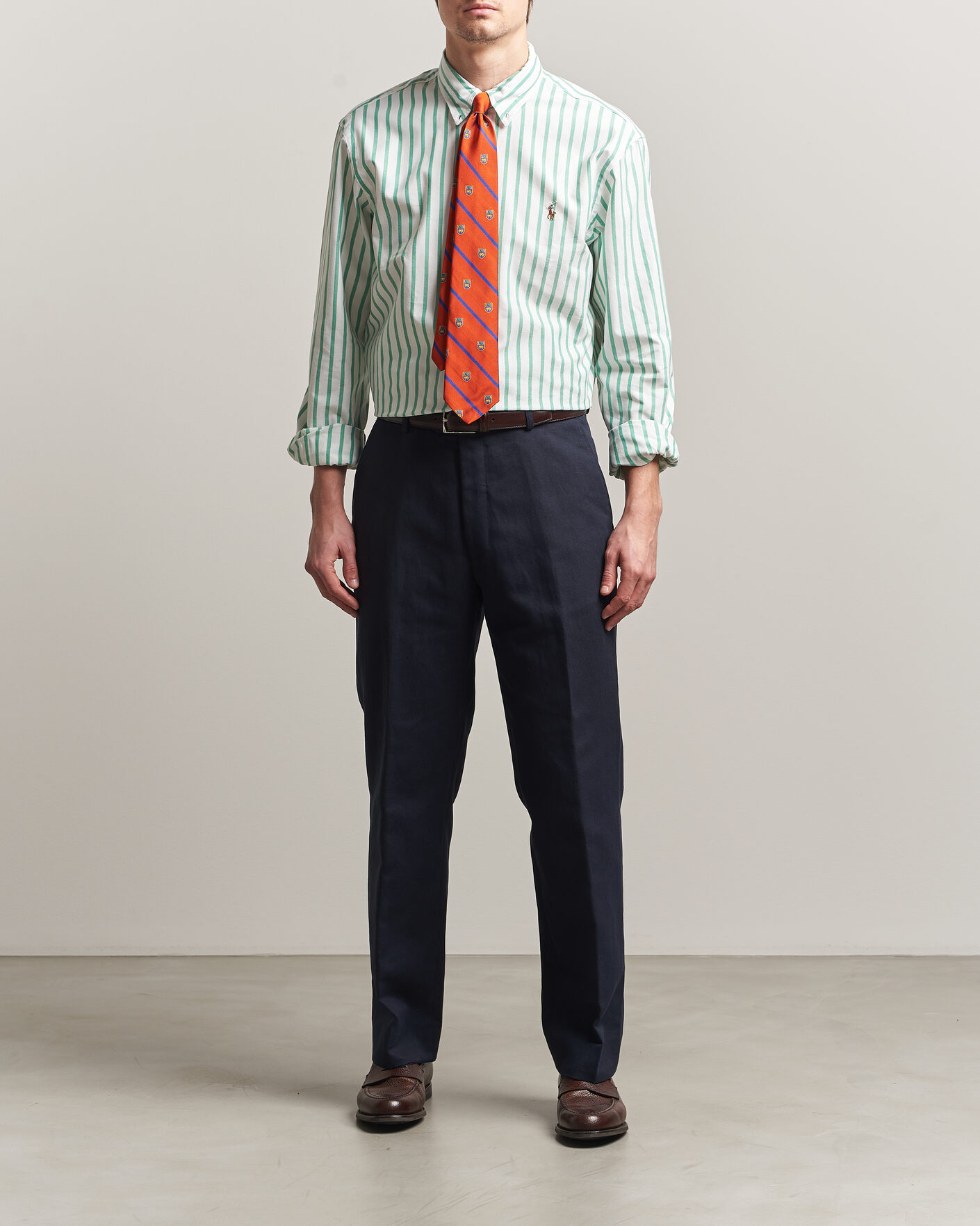 Heren | Overhemden | Polo Ralph Lauren | Custom Fit Striped Oxford Shirt Green