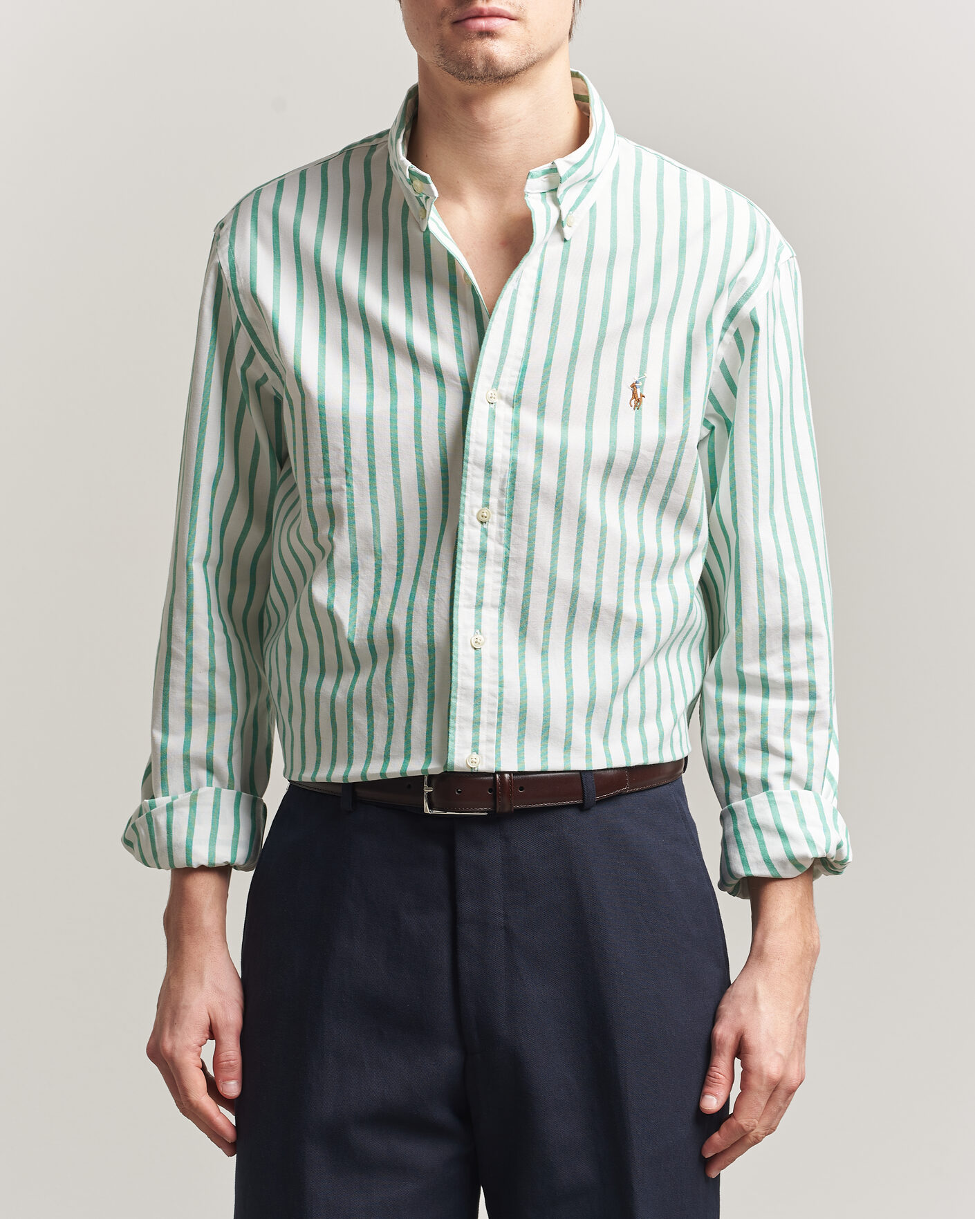Heren | Overhemden | Polo Ralph Lauren | Custom Fit Striped Oxford Shirt Green