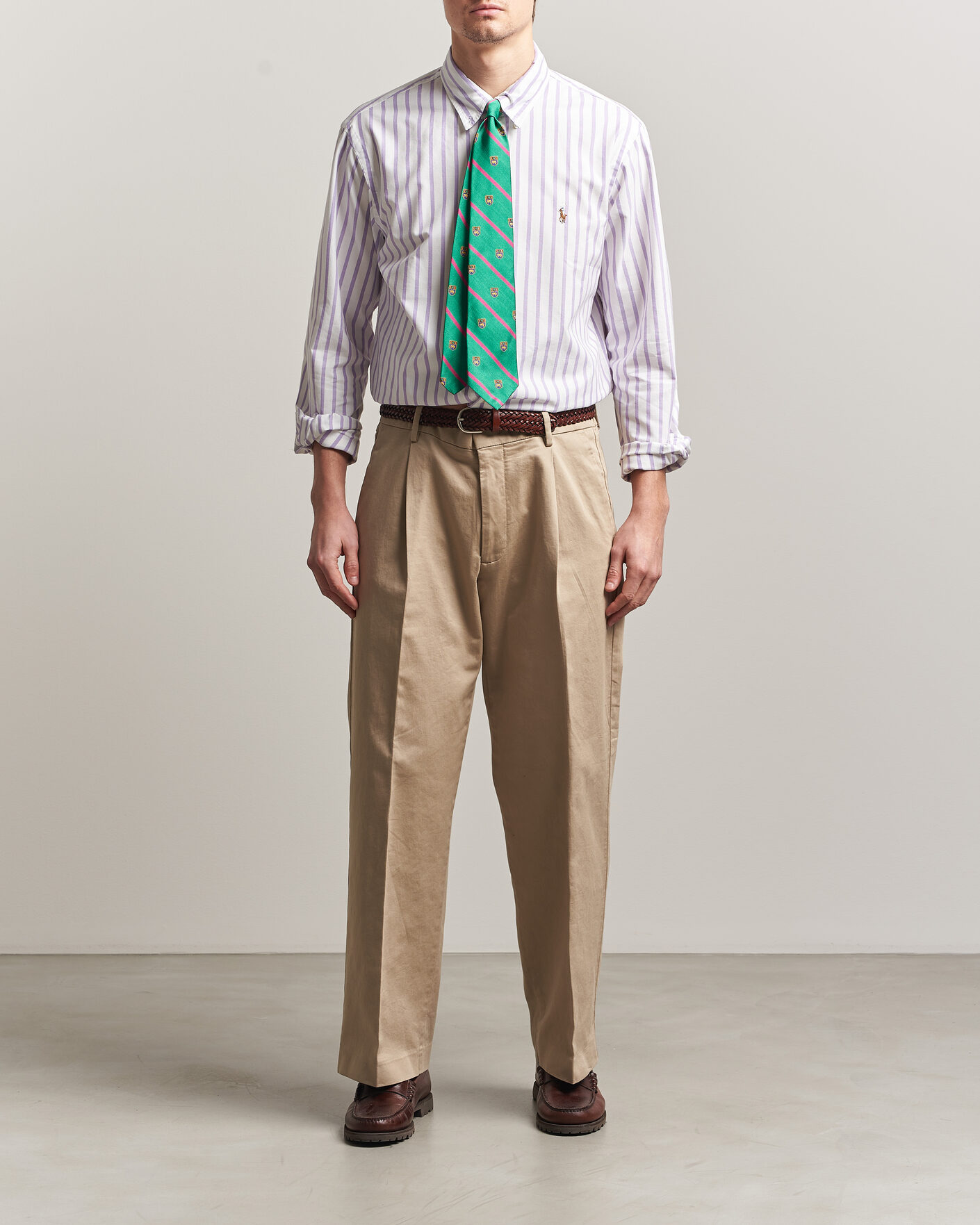 Heren | Overhemden | Polo Ralph Lauren | Custom Fit Striped Oxford Shirt Purple