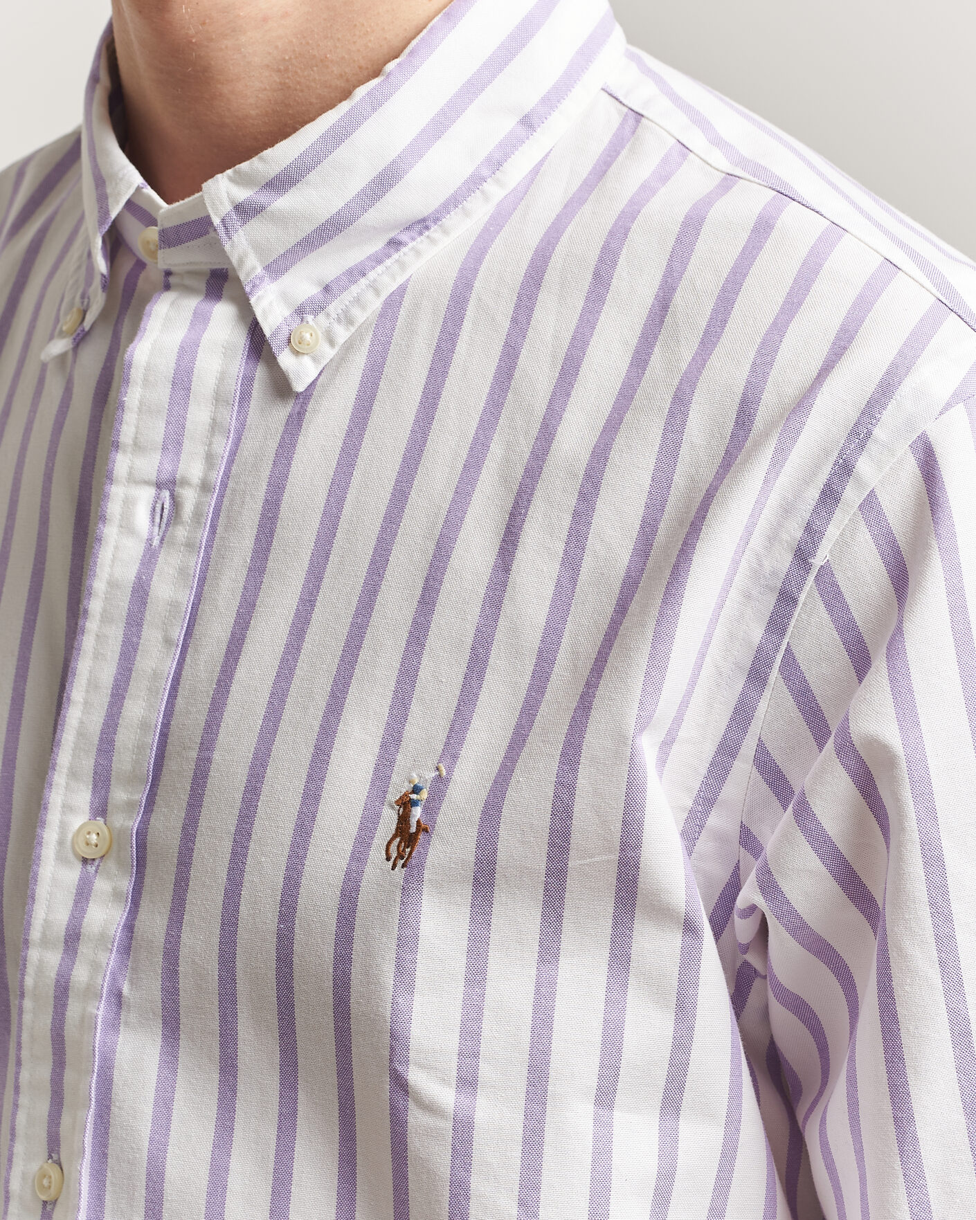 Heren | Overhemden | Polo Ralph Lauren | Custom Fit Striped Oxford Shirt Purple