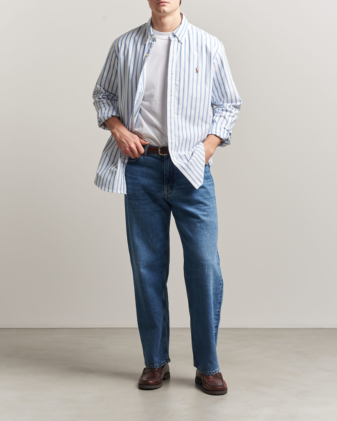 Heren | Overhemden | Polo Ralph Lauren | Custom Fit Striped Oxford Shirt Blue