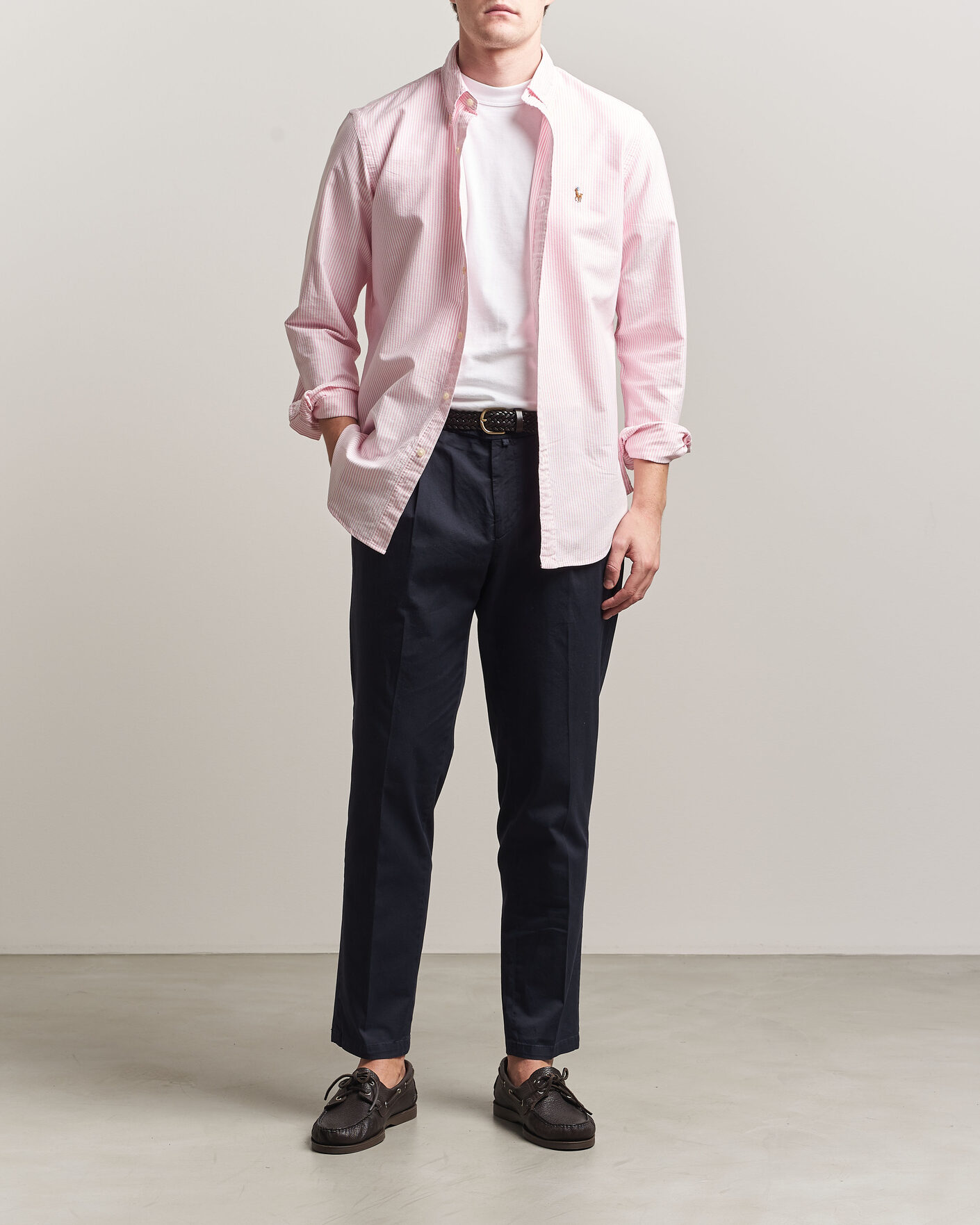 Heren | Overhemden | Polo Ralph Lauren | Custom Fit Micro Striped Oxford Shirt Pink