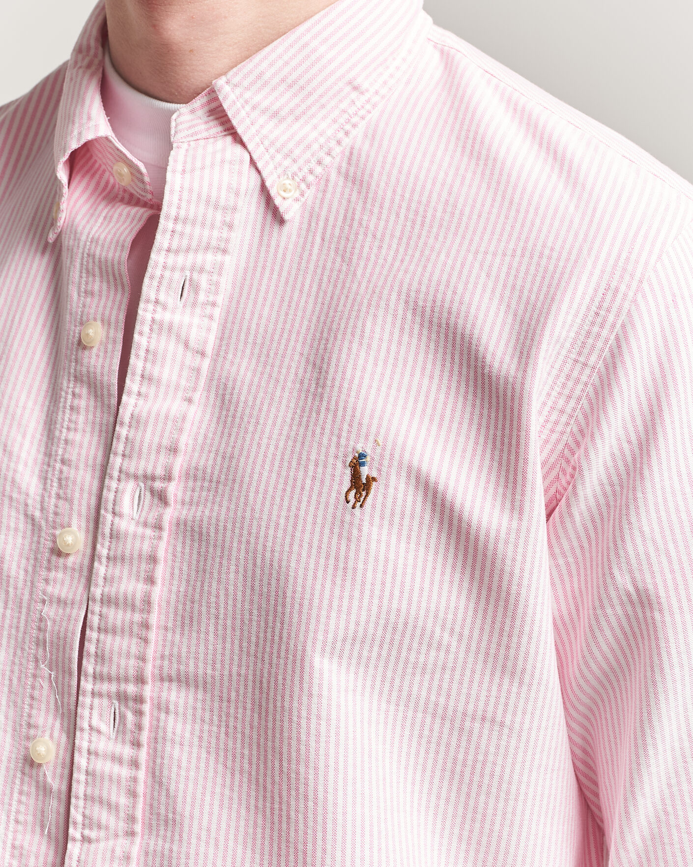 Heren | Overhemden | Polo Ralph Lauren | Custom Fit Micro Striped Oxford Shirt Pink
