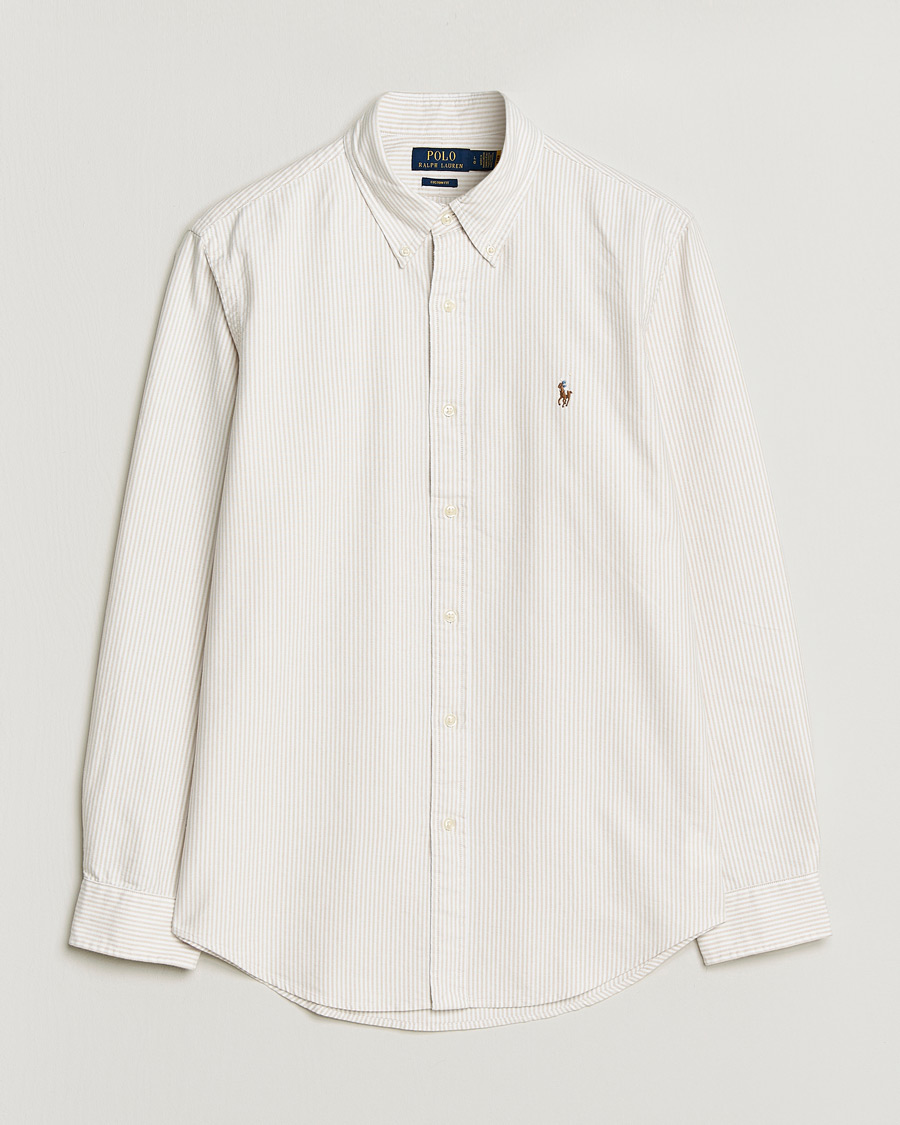 Heren | Overhemden | Polo Ralph Lauren | Custom Fit Micro Striped Oxford Shirt Beige