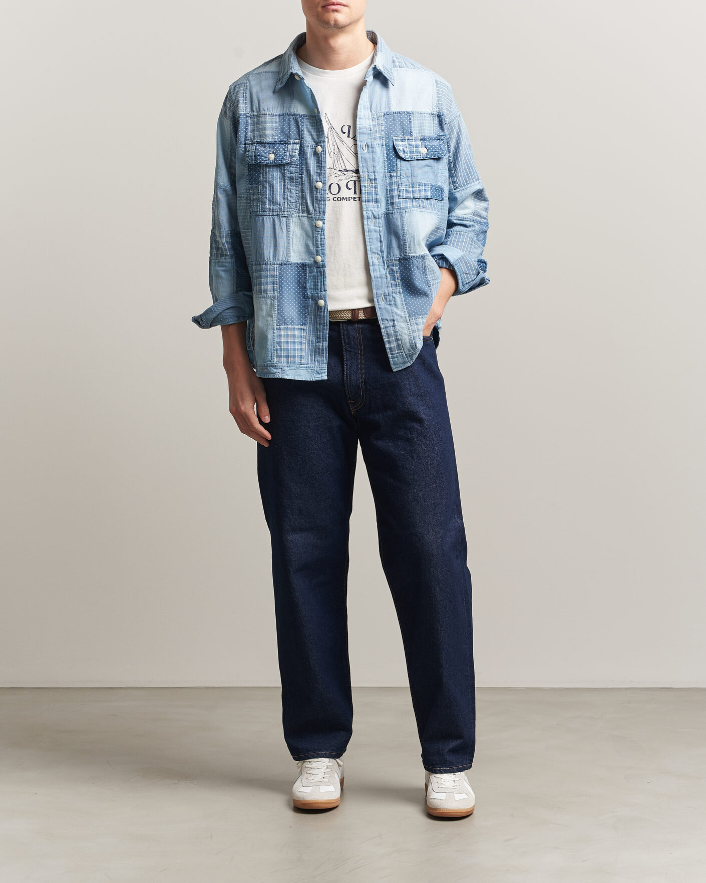 Heren | Overhemden | Polo Ralph Lauren | Indigo Patchwork Shirt Blue