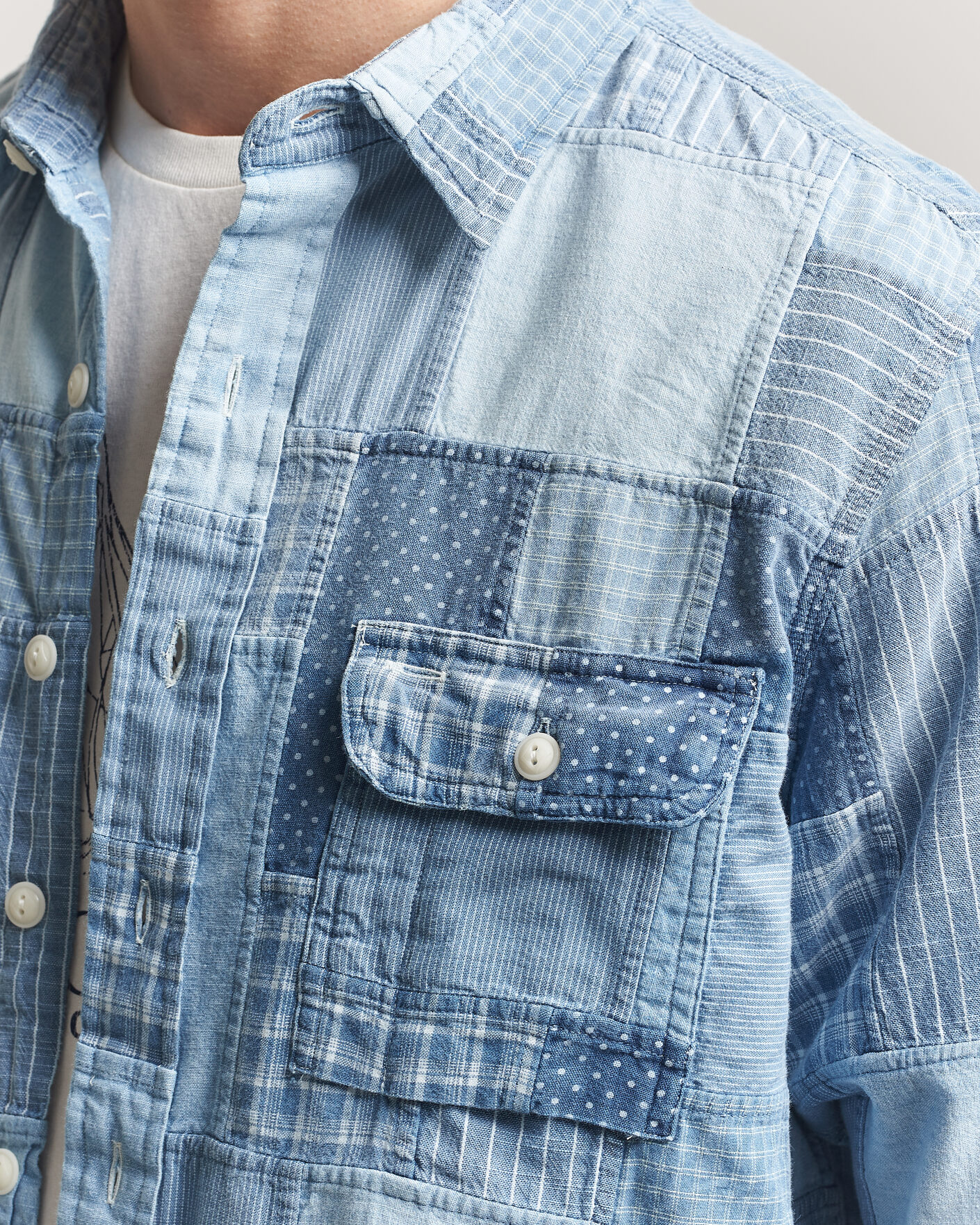 Heren | Overhemden | Polo Ralph Lauren | Indigo Patchwork Shirt Blue