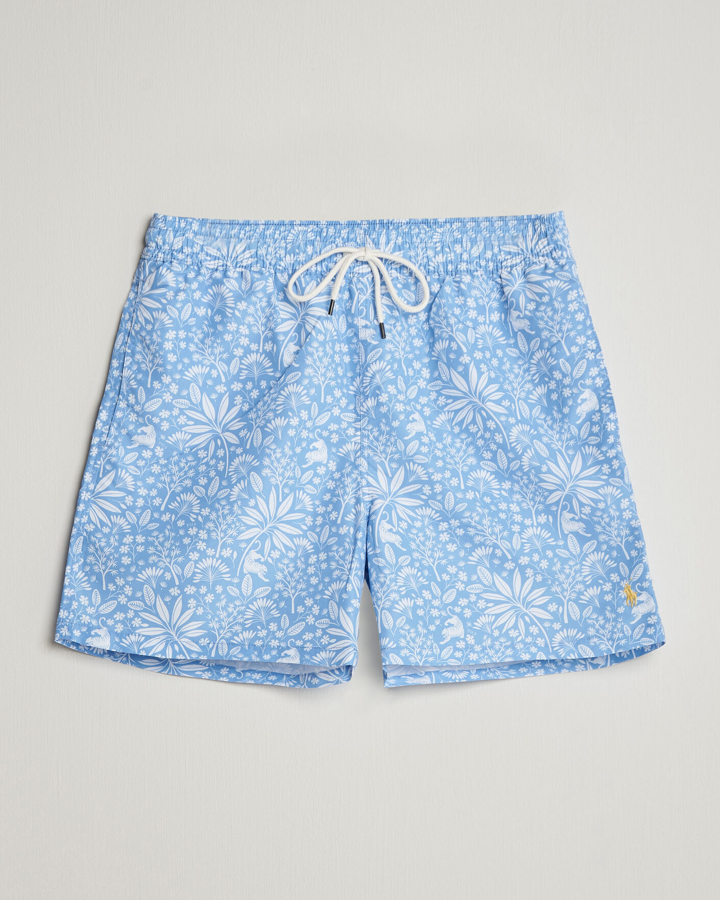 Heren | Zwembroek | Polo Ralph Lauren | Traveler Print Mid Trunk Blue