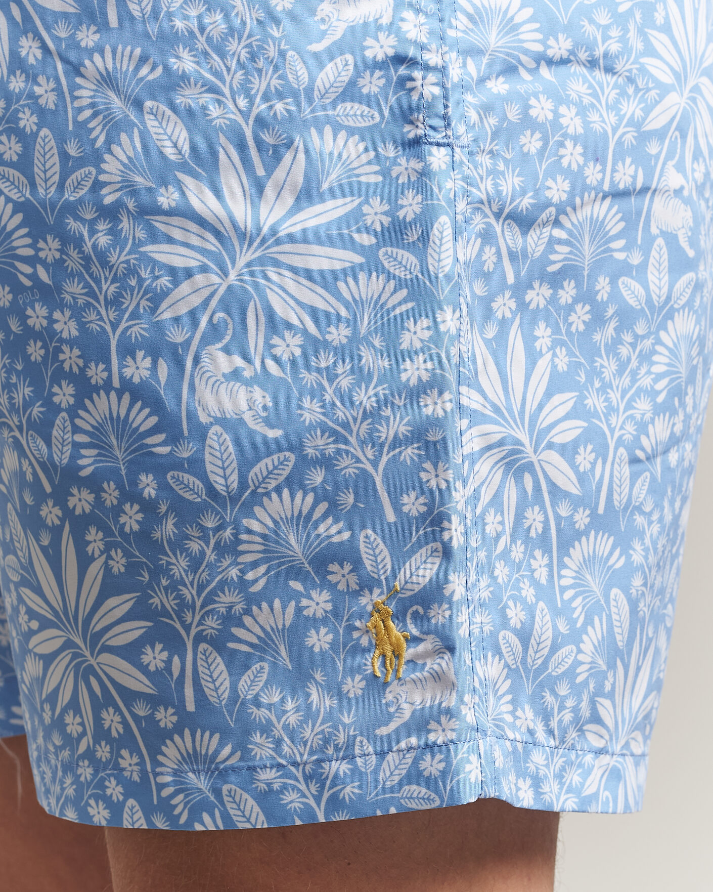 Heren | Zwembroek | Polo Ralph Lauren | Traveler Print Mid Trunk Blue
