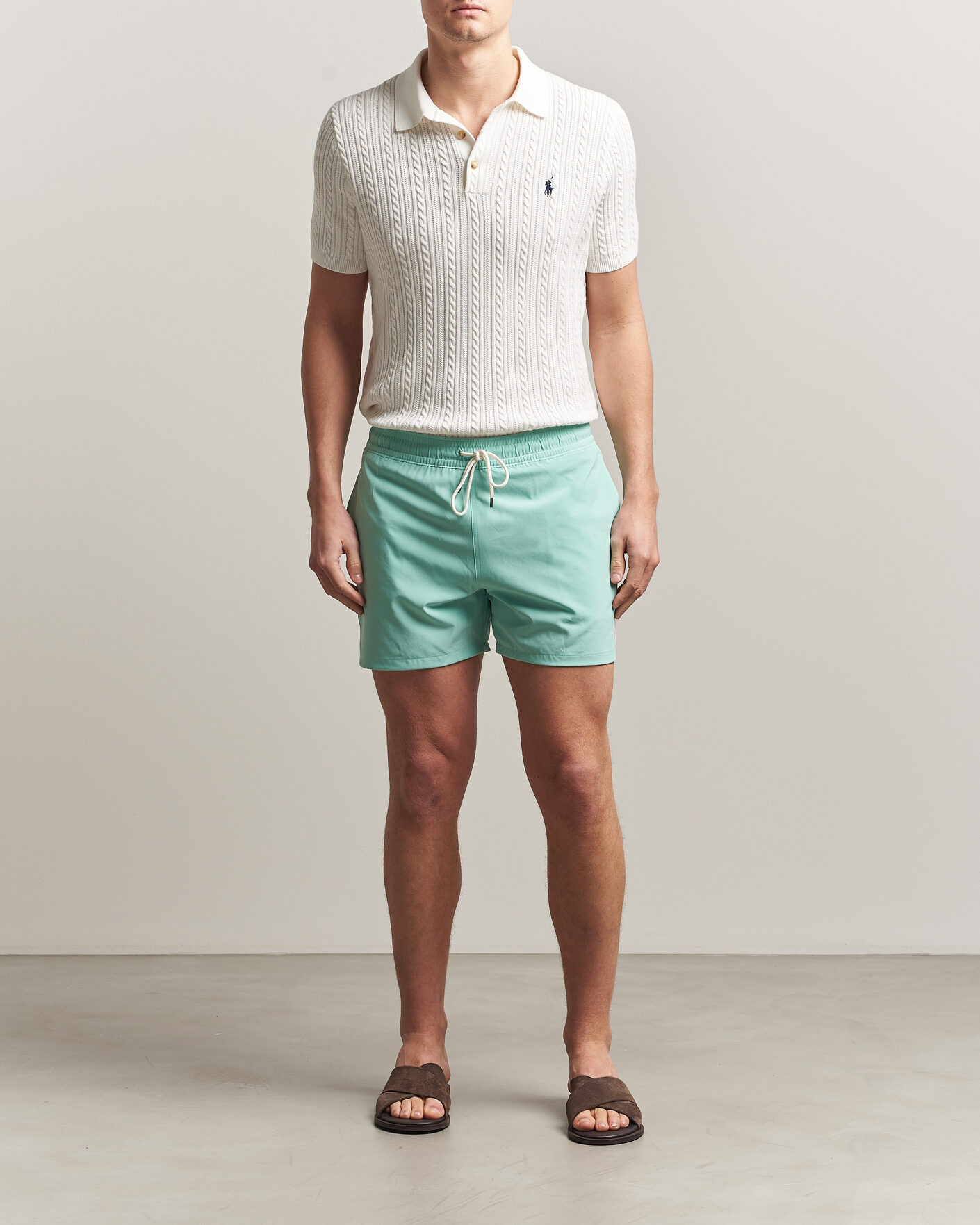 Heren | Zwembroek | Polo Ralph Lauren | Traveler Slim Trunk Celadon