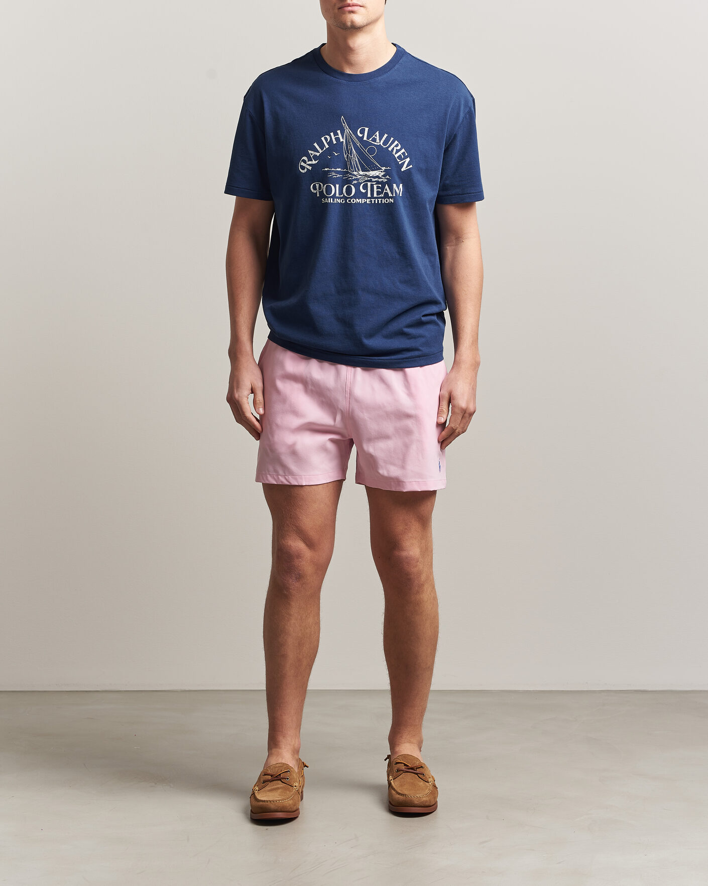 Heren | Zwembroek | Polo Ralph Lauren | Traveler Slim Trunk Pink