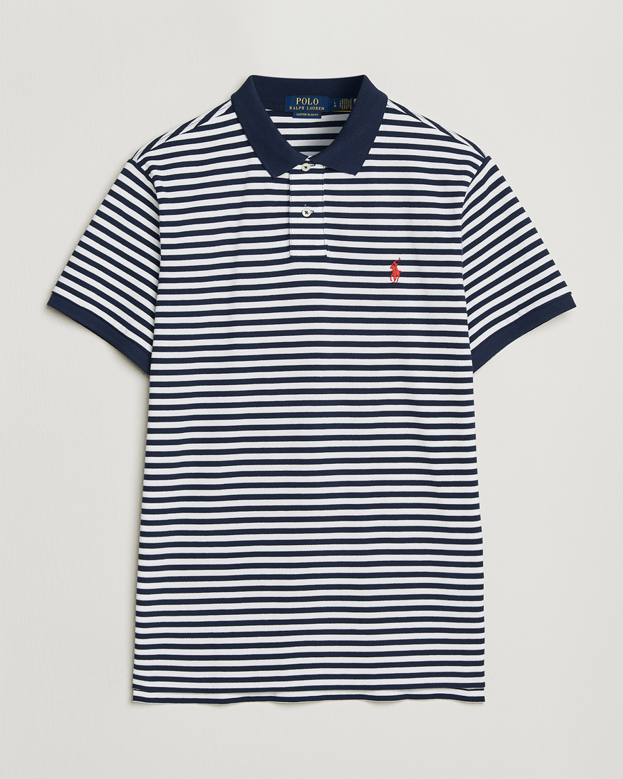 Heren | Polo's | Polo Ralph Lauren | Custom Slim Fit Striped Polo Navy/White