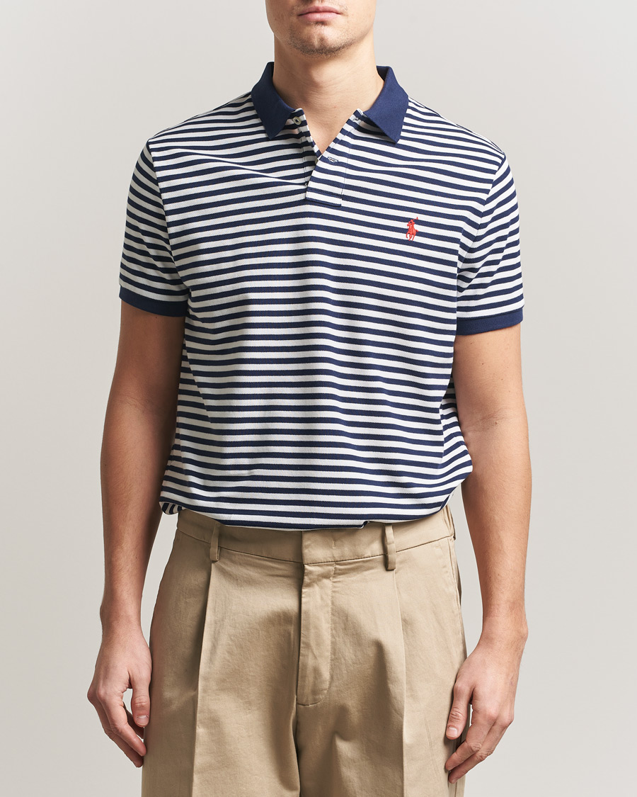 Heren | Polo's | Polo Ralph Lauren | Custom Slim Fit Striped Polo Navy/White