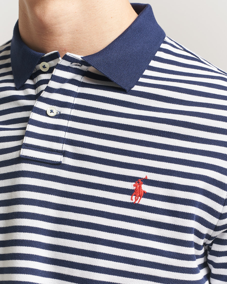 Heren | Polo's | Polo Ralph Lauren | Custom Slim Fit Striped Polo Navy/White