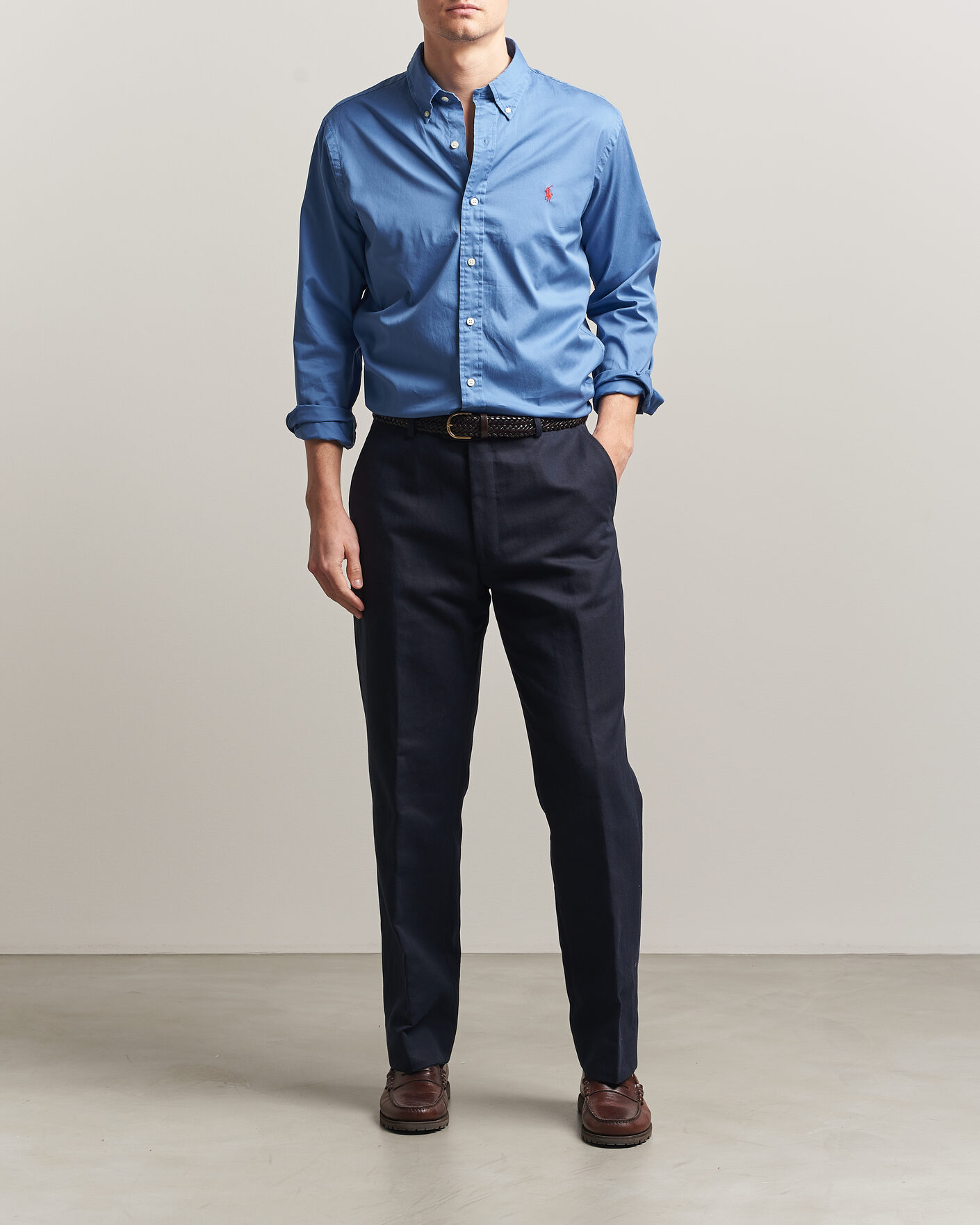 Heren | Overhemden | Polo Ralph Lauren | Custom Fit Garment Twill Shirt Nimes Blue