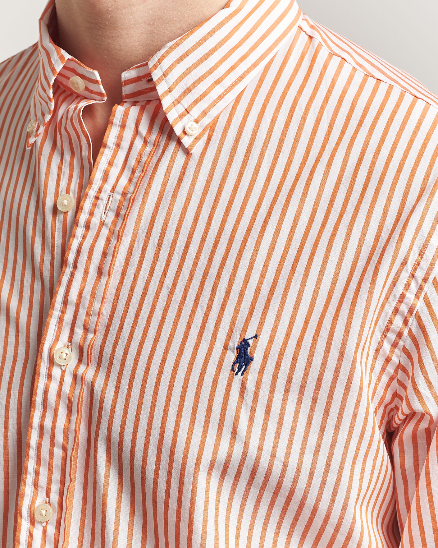 Heren | Overhemden | Polo Ralph Lauren | Custom Fit Poplin Striped Shirt Kona Orange