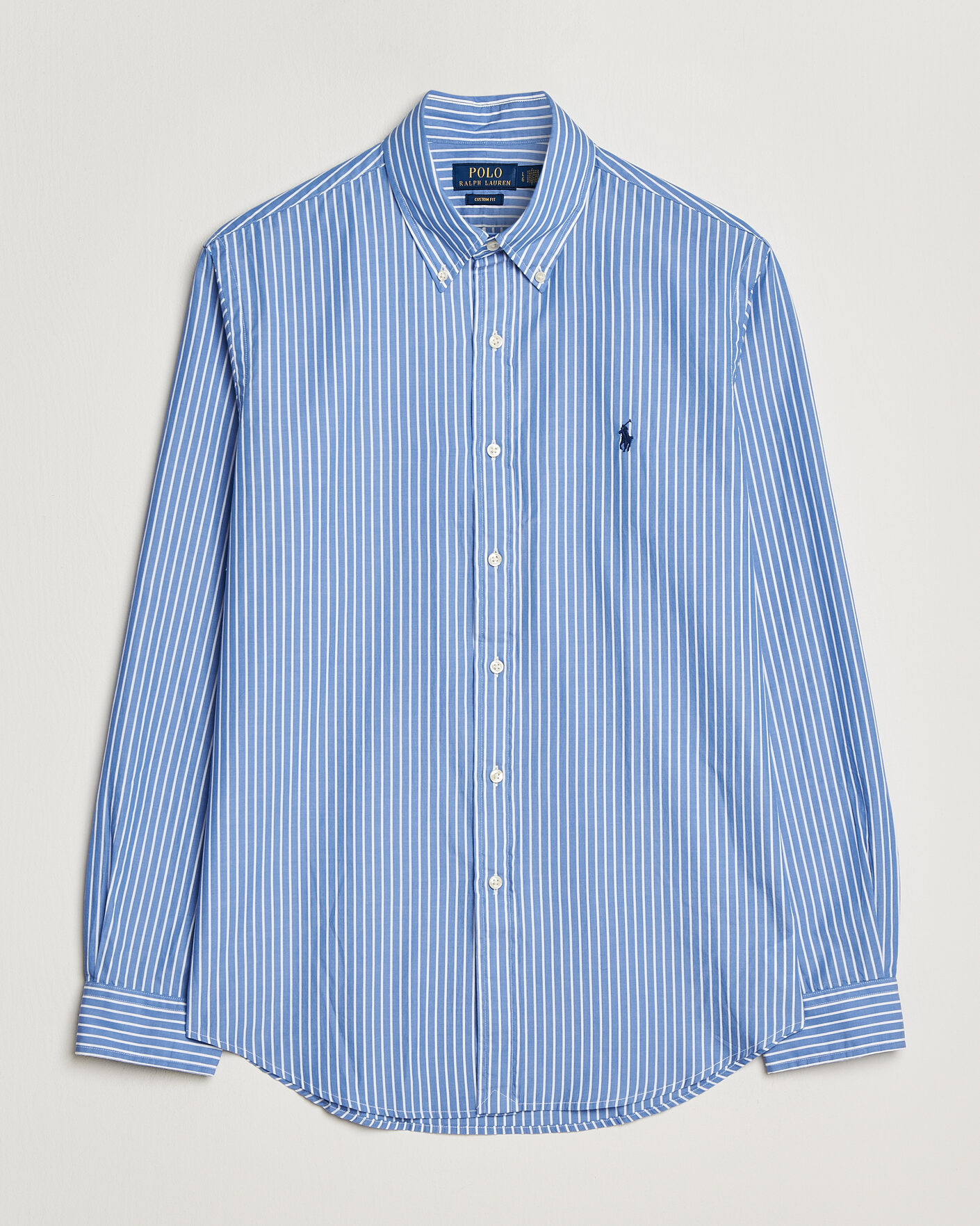 Heren | Overhemden | Polo Ralph Lauren | Custom Fit Poplin Striped Shirt Medium Blue