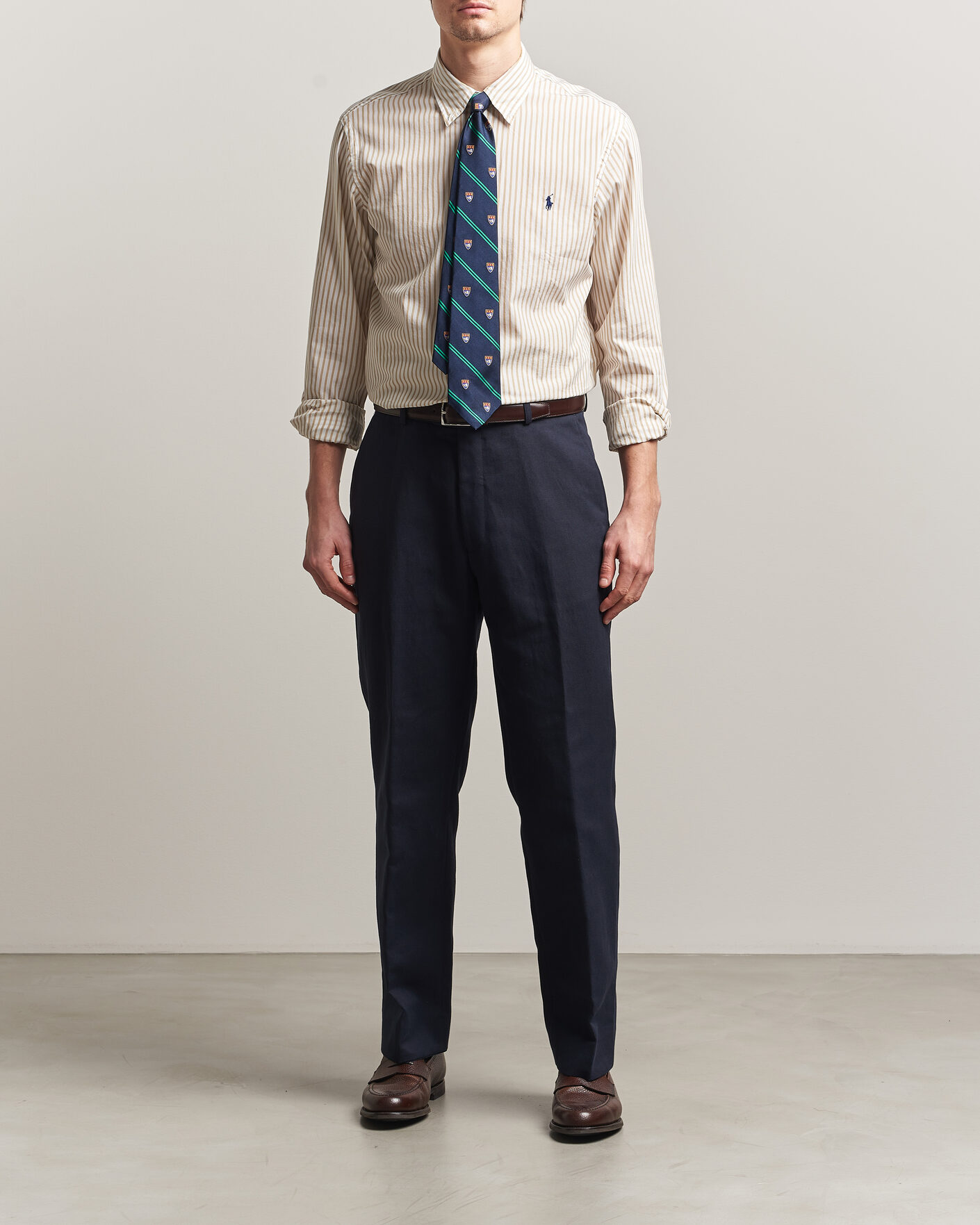 Heren | Overhemden | Polo Ralph Lauren | Custom Fit Poplin Striped Shirt Coastal Beige