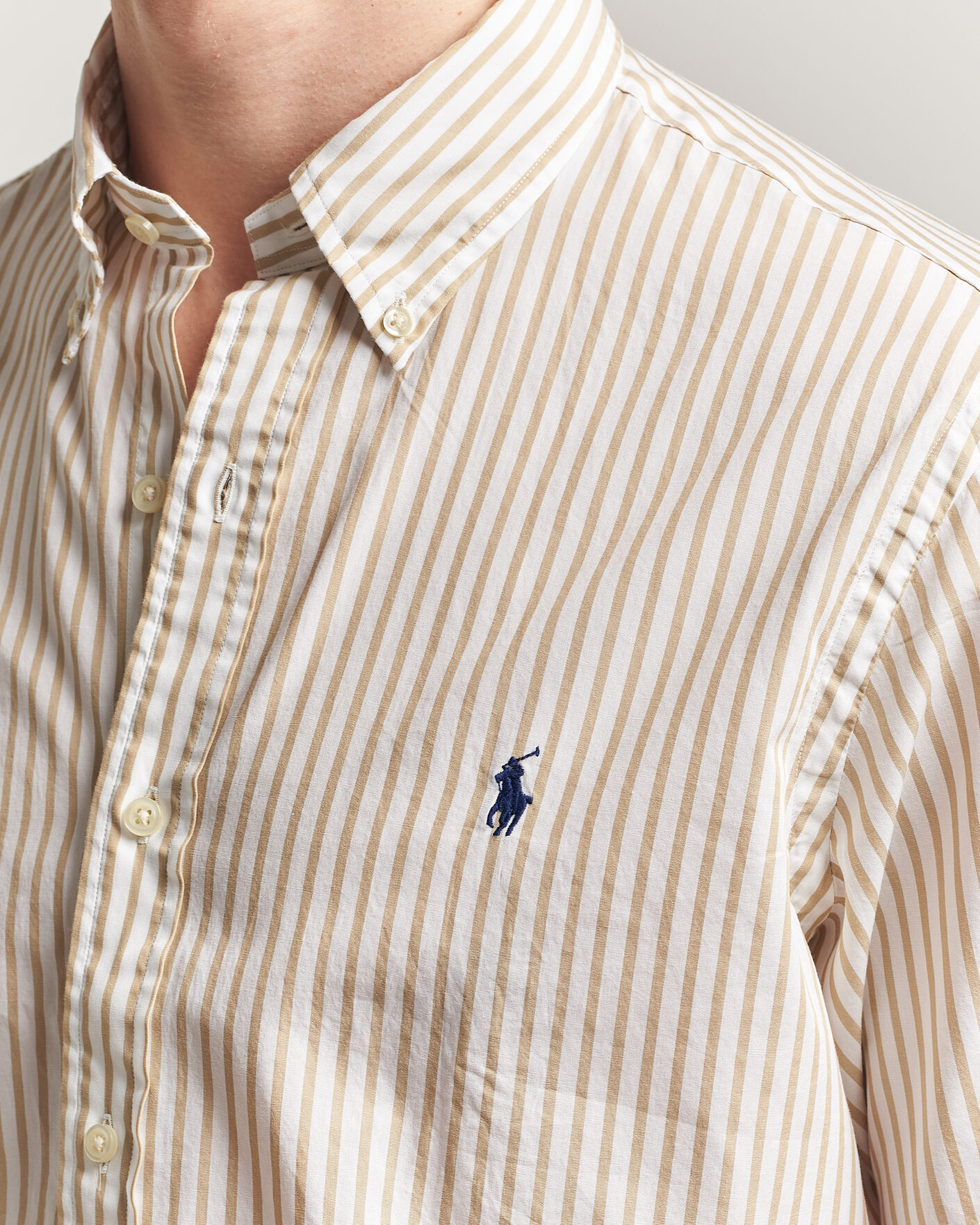 Heren | Overhemden | Polo Ralph Lauren | Custom Fit Poplin Striped Shirt Coastal Beige