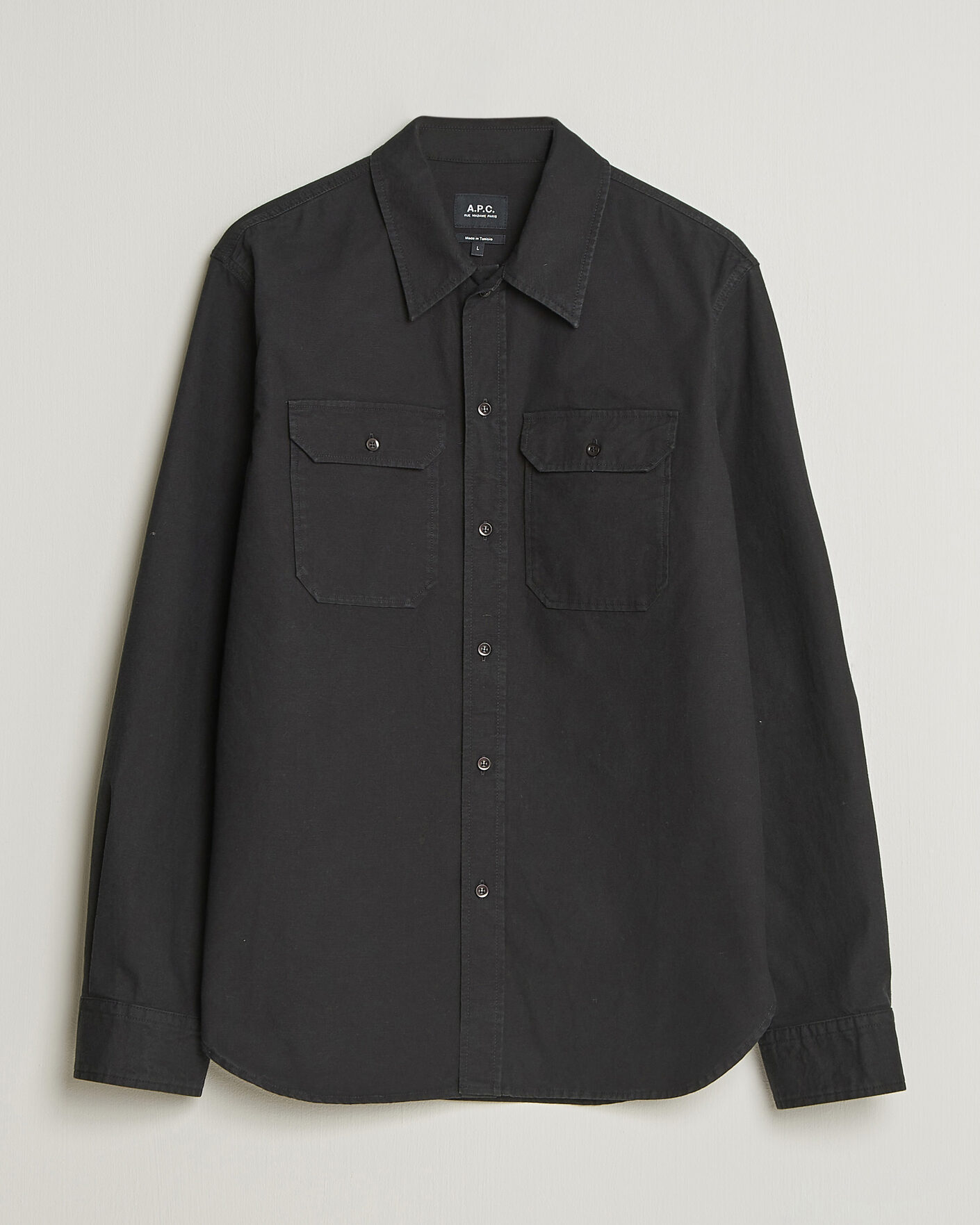 Heren | Overhemden | A.P.C. | Safari Cotton/Linen Overshirt Faded Black