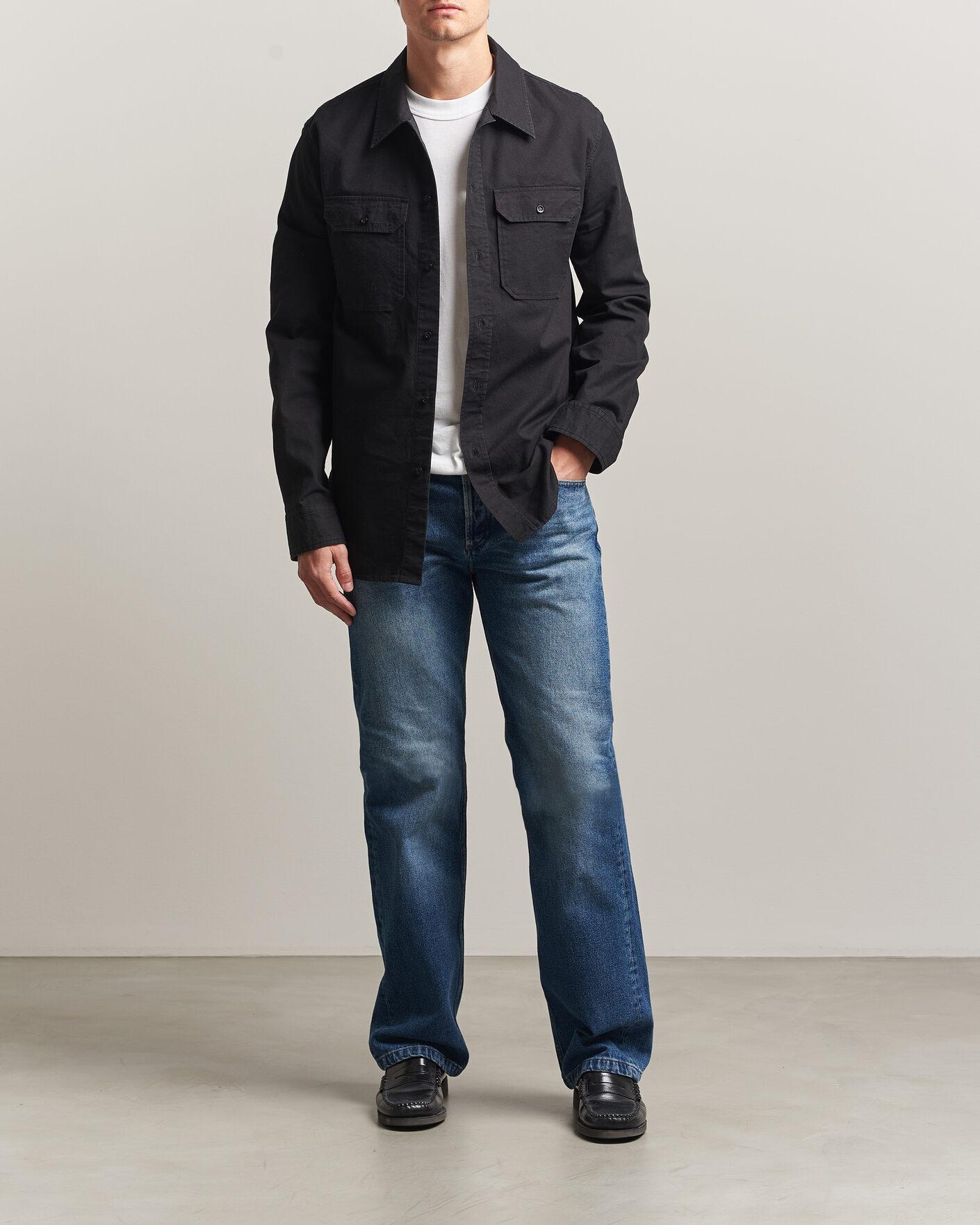Heren | Overhemden | A.P.C. | Safari Cotton/Linen Overshirt Faded Black