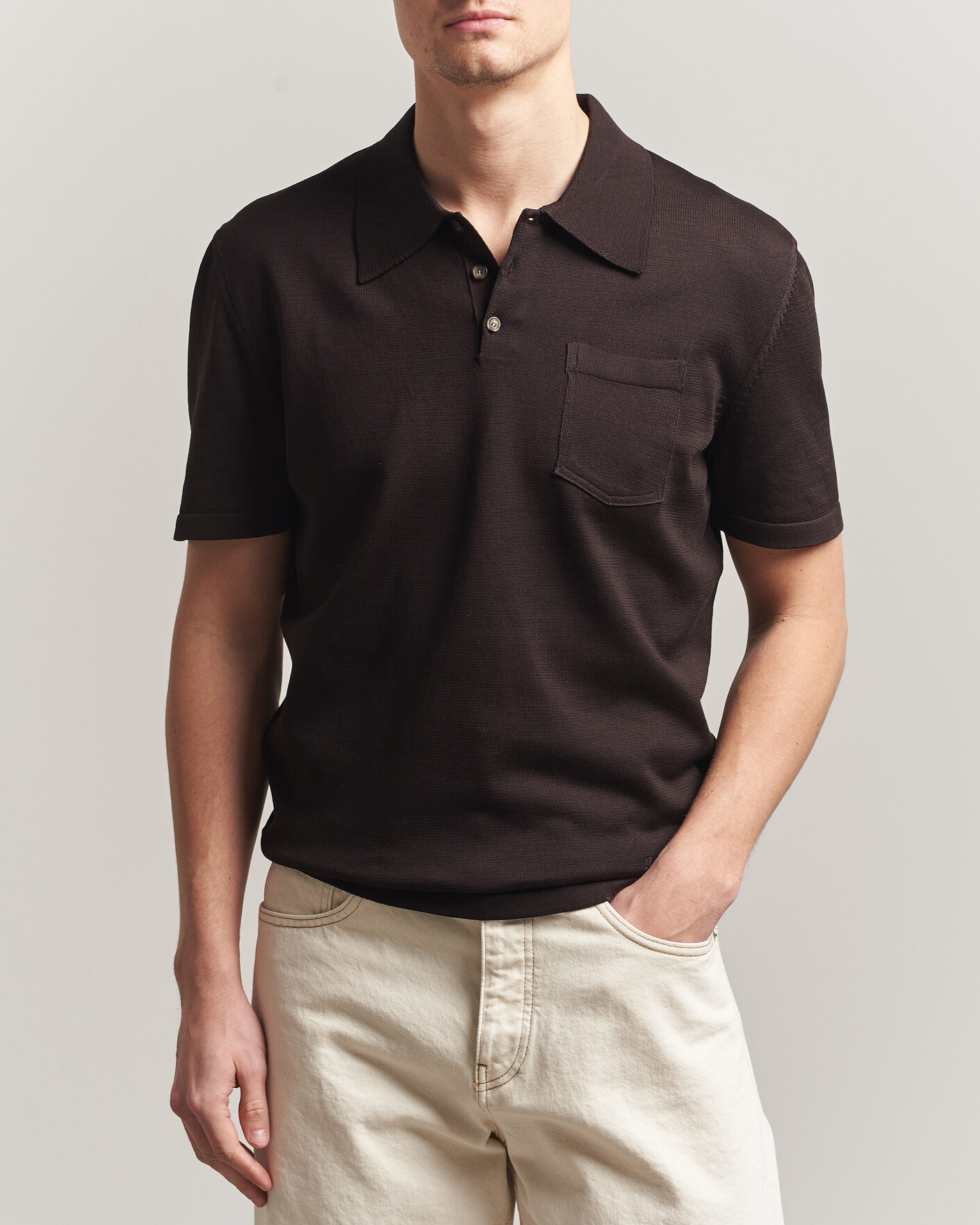 Heren | Polo's | A.P.C. | Colin Knitted Polo Brown